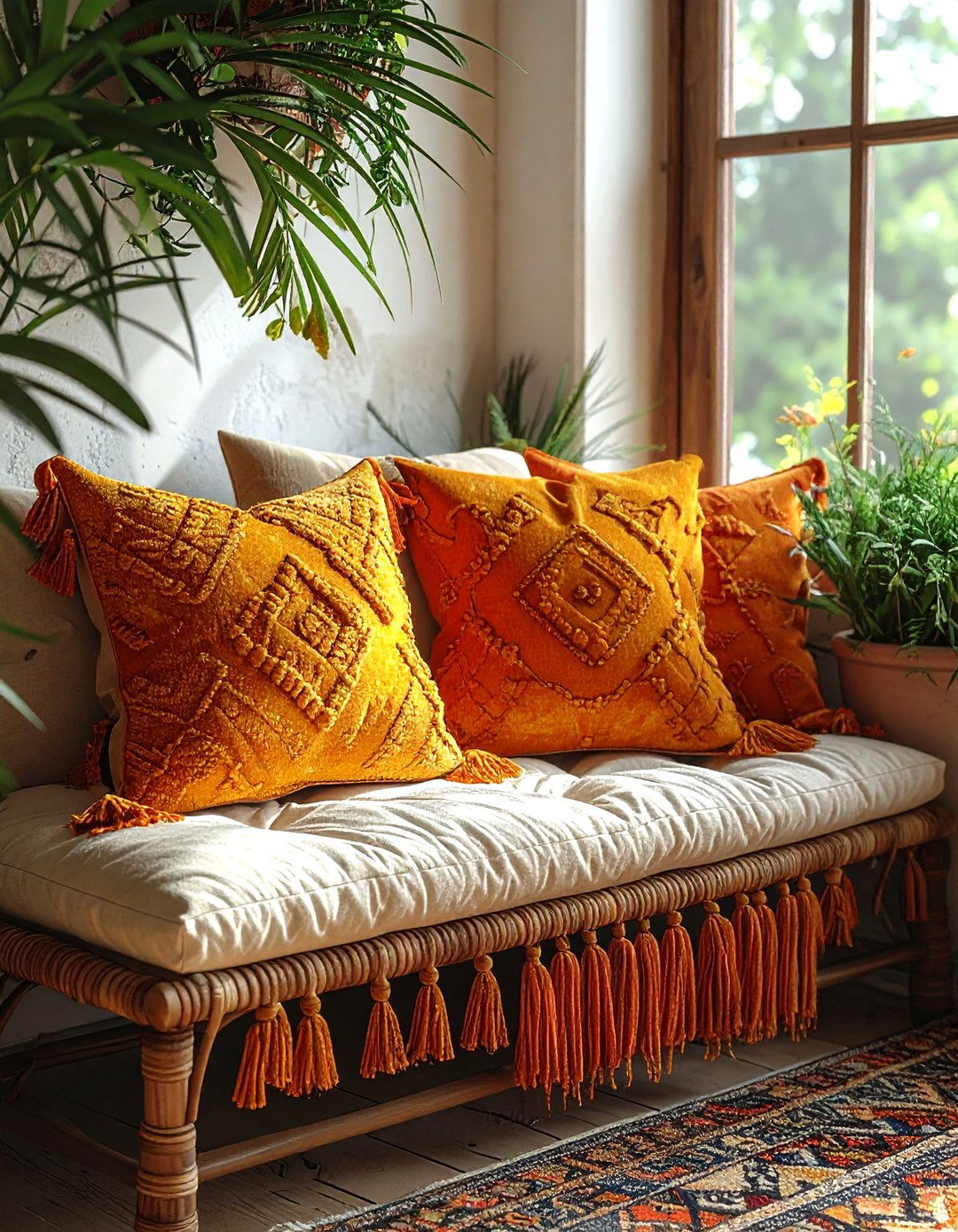 Boho tassel throw pillows - 30 pillow mix ideas
