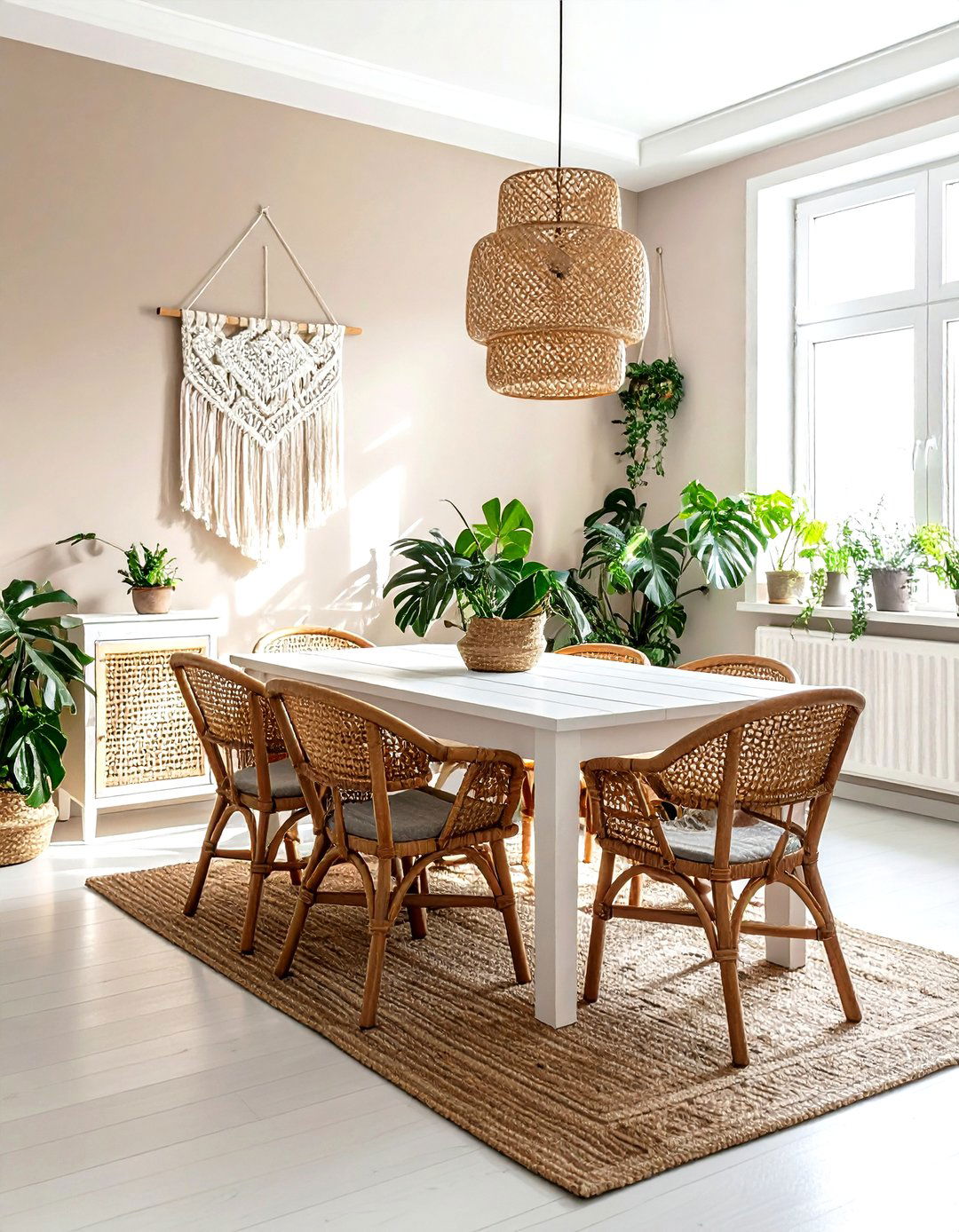 Boho taupe dining room - 30 taupe and white dining room ideas
