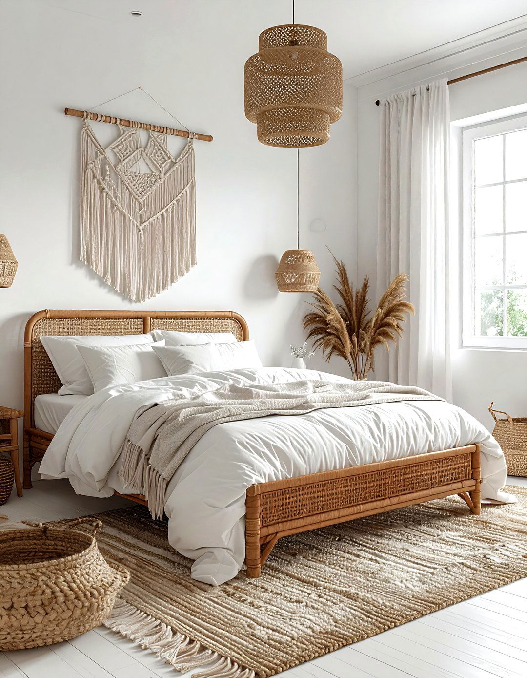 Boho white bedroom - 30 white bedroom design ideas