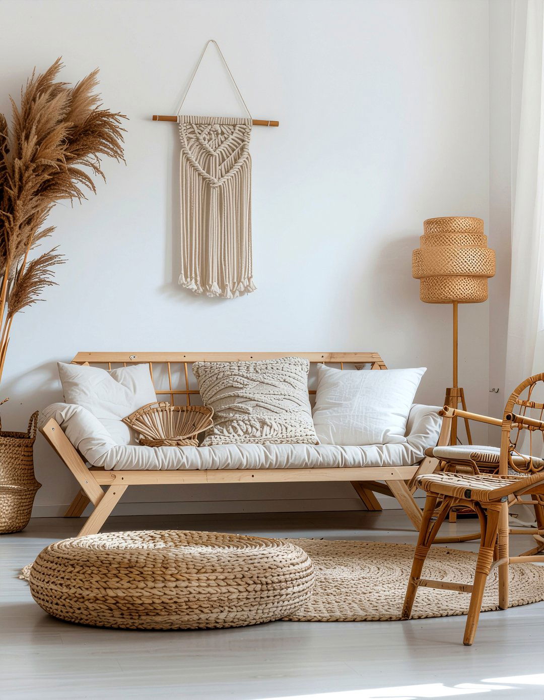 Boho white living room - 30 off-white living room ideas