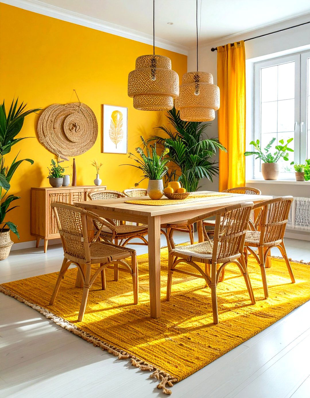 Boho yellow dining room - 30 yellow dining room ideas