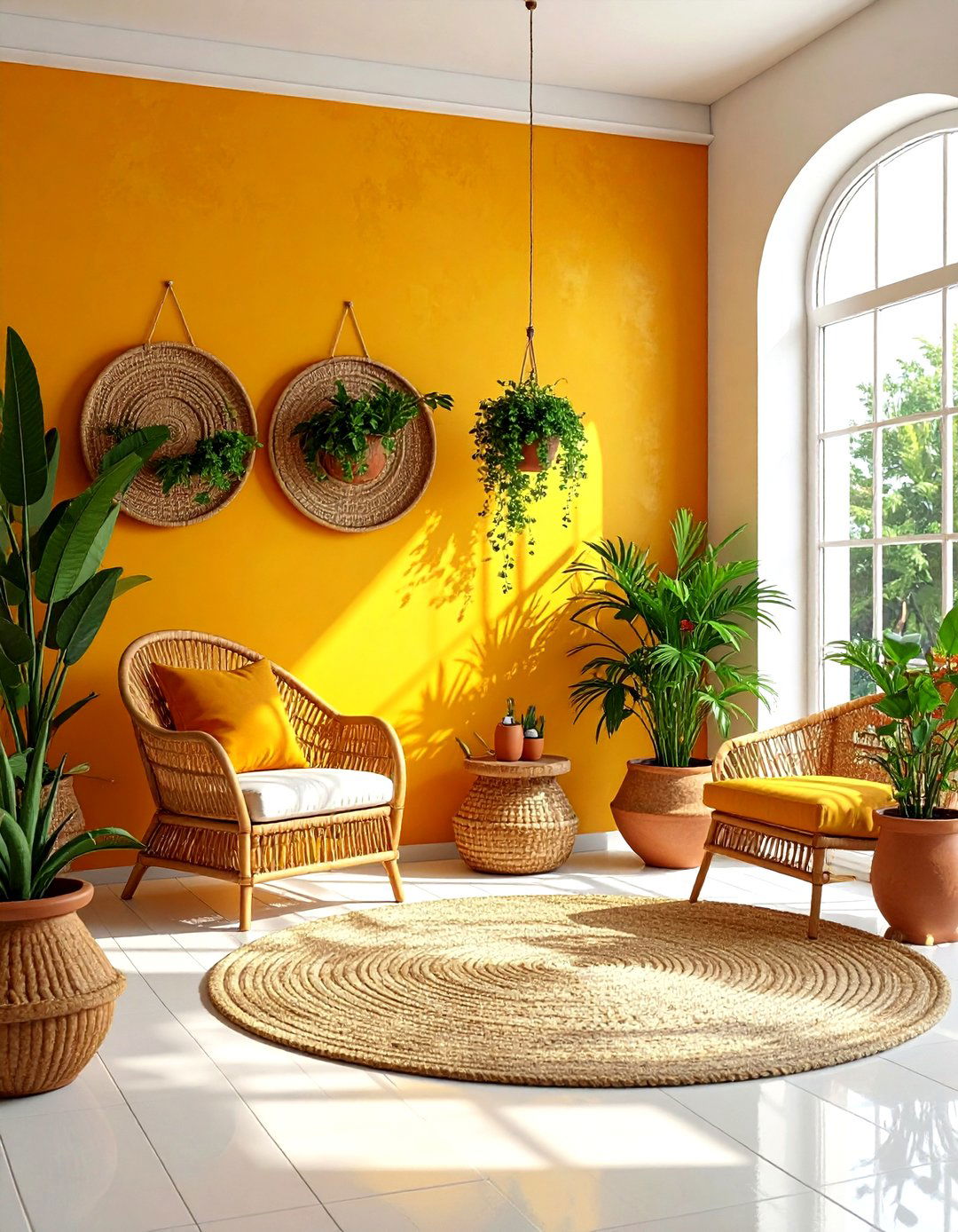 Boho yellow living room - 30 yellow living room decor ideas