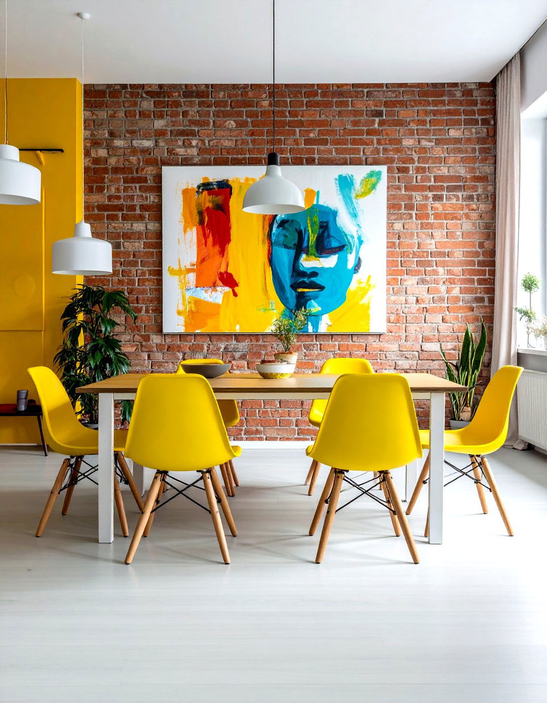 Bold Accent Color Decor - 30 warehouse dining room ideas