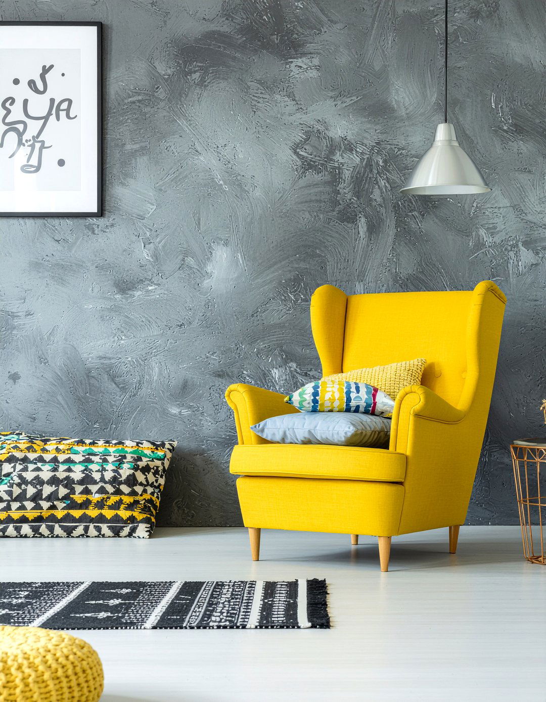 Bold Color Living Room - 30 warehouse living room ideas