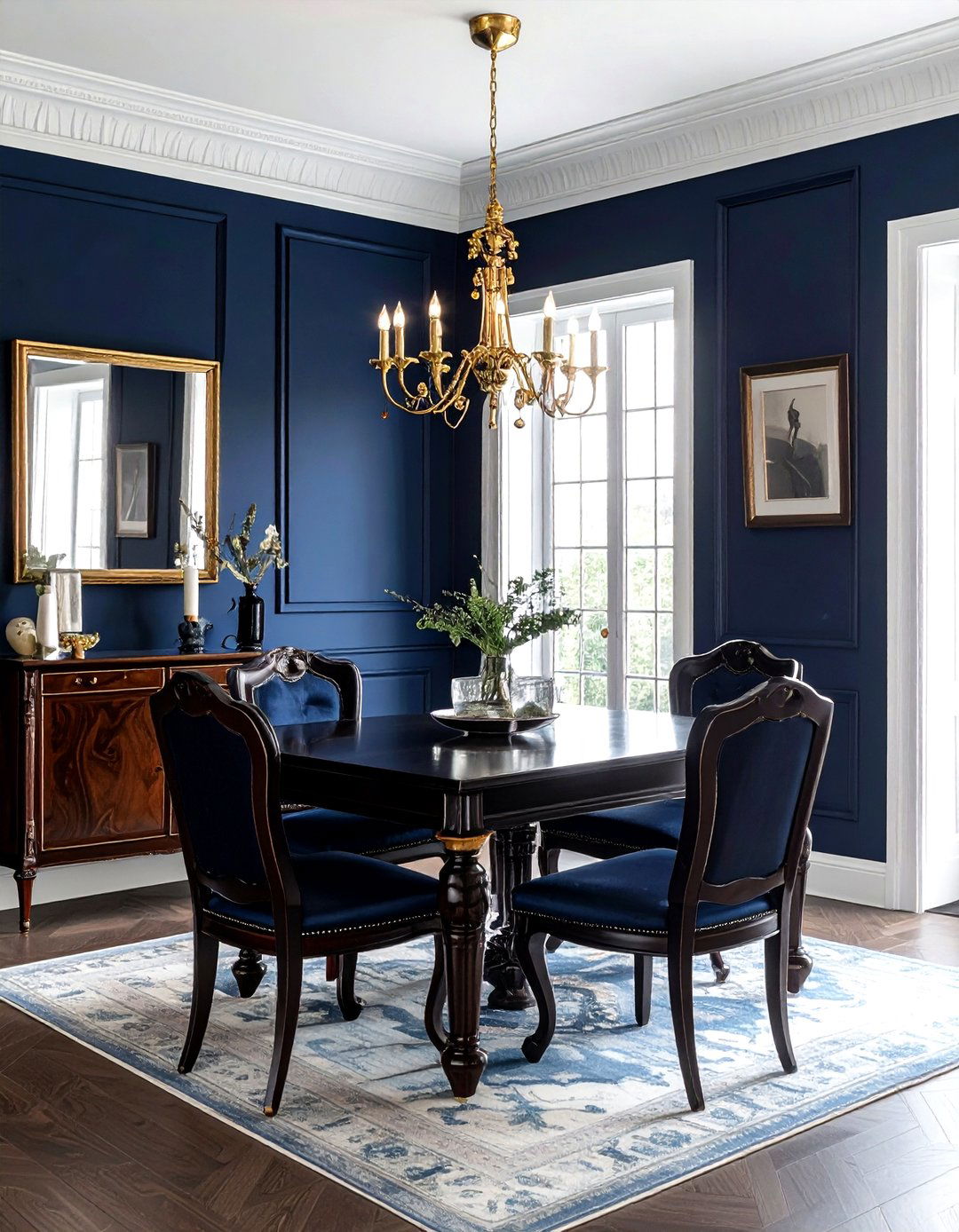 Bold Color Walls With Dark Heirlooms - 30 inherited dining room ideas
