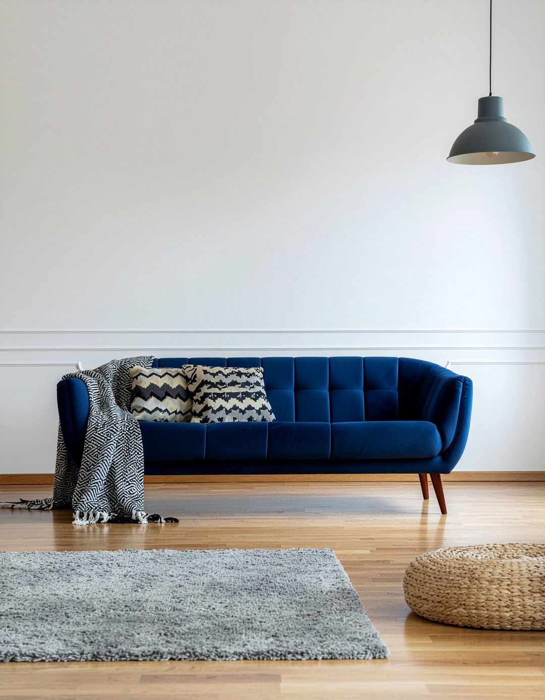 Bold Colorful Mid Century Sofa - 30 living room mid-century sofa ideas