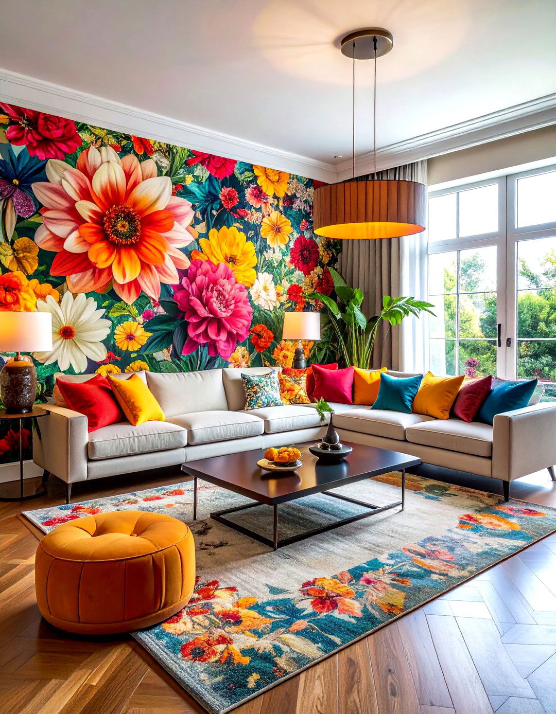 30 Beautiful Living Room Floral Wallpapers for Fresh Style