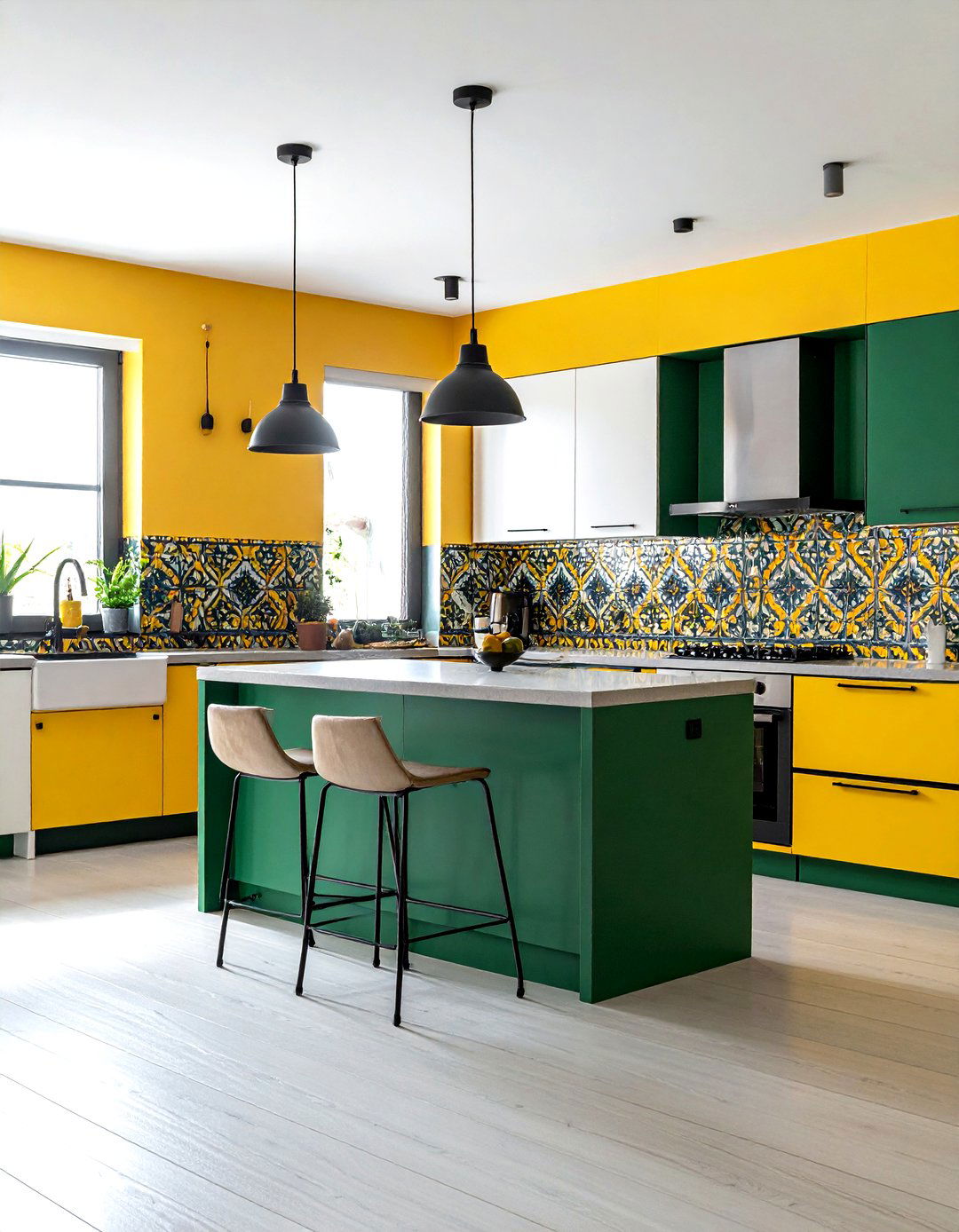 Bold Spanish tile colors - 30 Spanish tile kitchen backsplash ideas