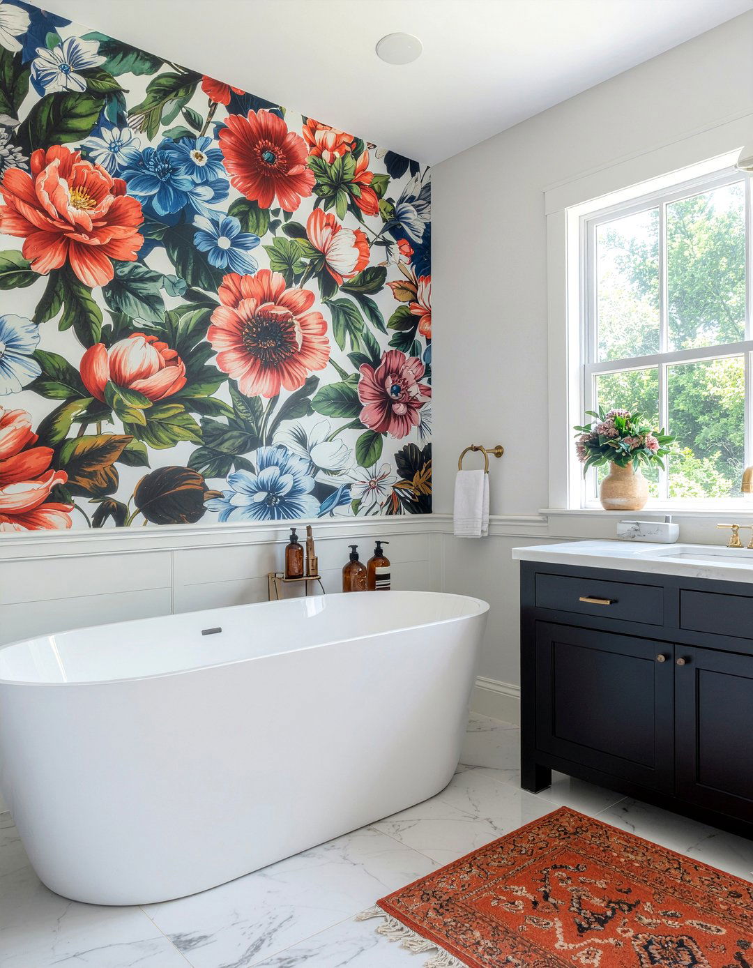 Bold Wallpaper Bathroom - 30 bathroom addition ideas