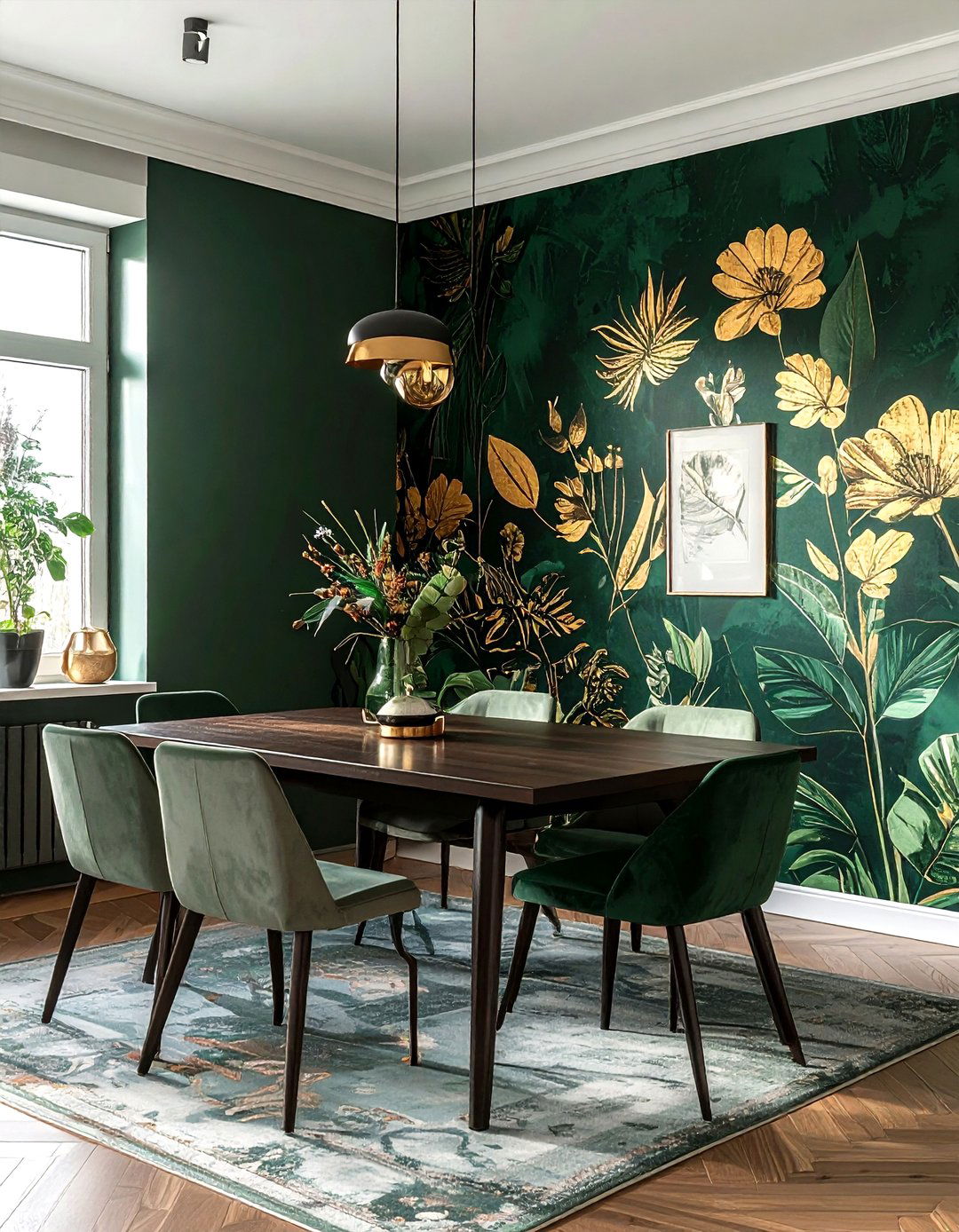 Bold Wallpaper Mural - 30 dining room accent ideas