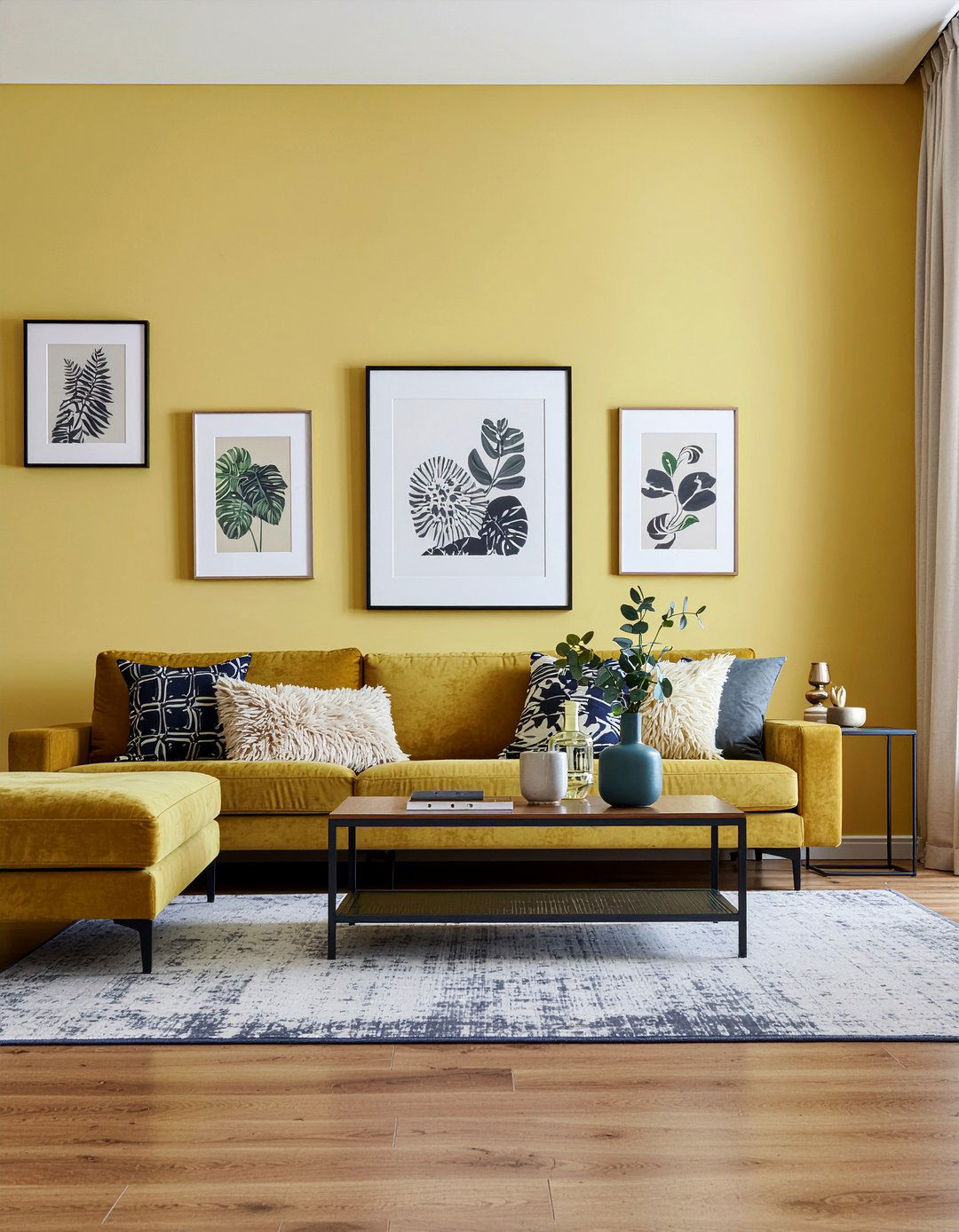 Bold accent wall living room - 30 eclectic living room ideas