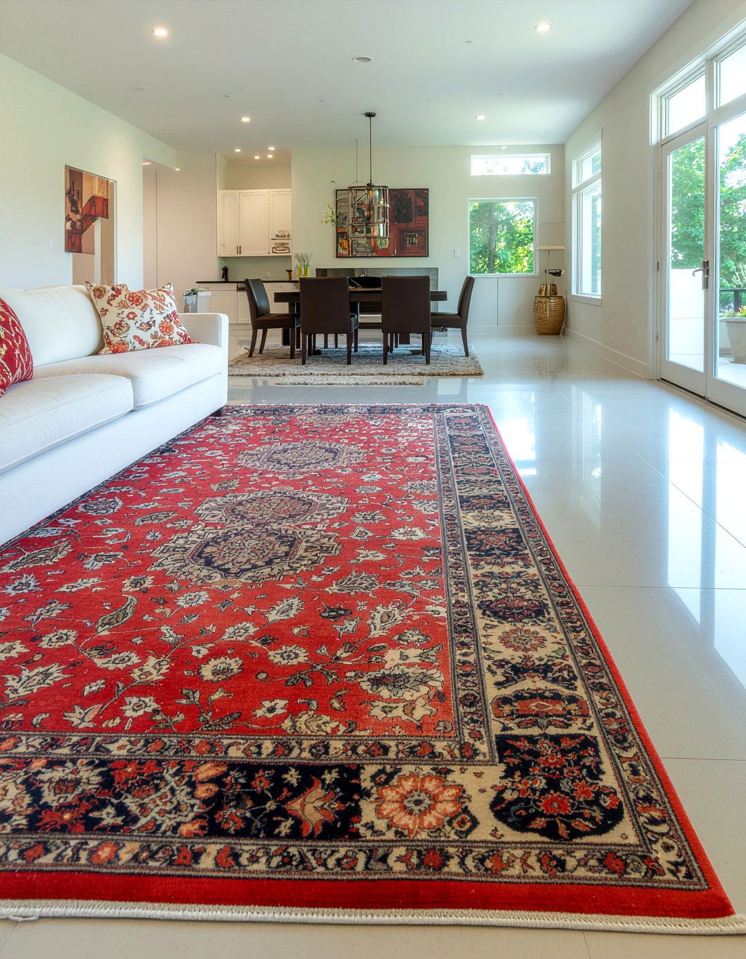 Bold area rugs - 30 great room ideas