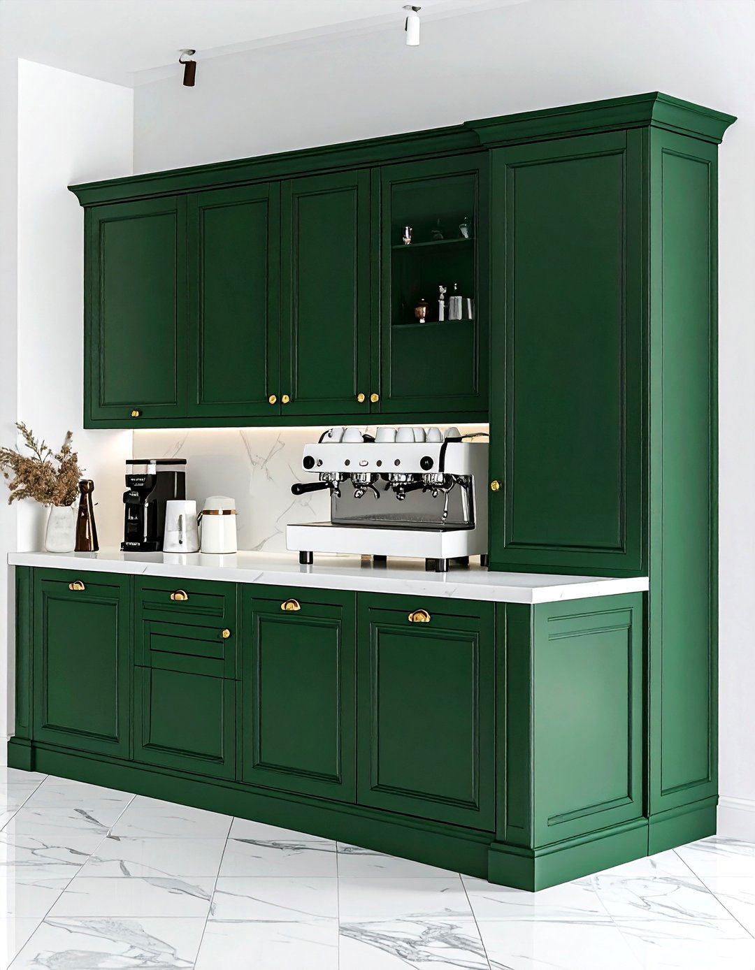 Bold color coffee cabinet - 30 coffee bar kitchen ideas