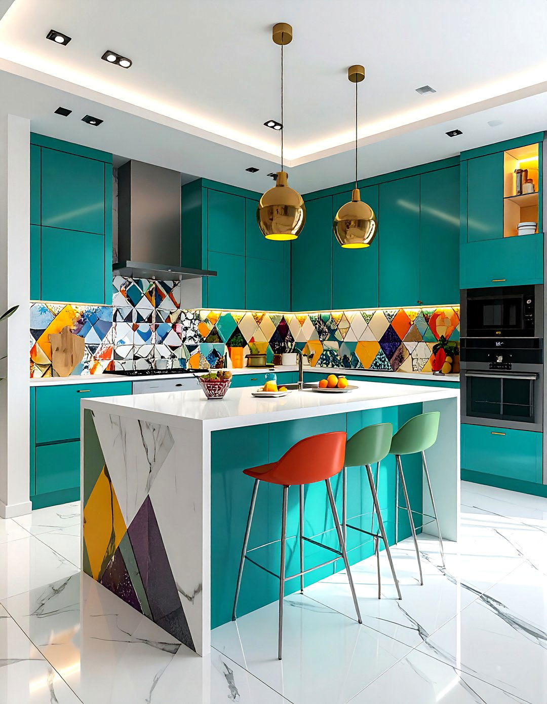 Bold colorful kitchen - 30 stunning kitchen ideas