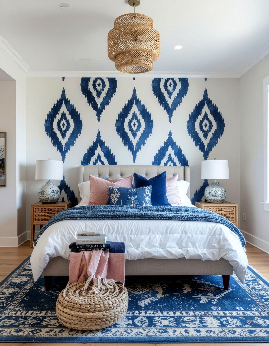 Bold ikat wallpaper - 30 bedroom bold wallpapers