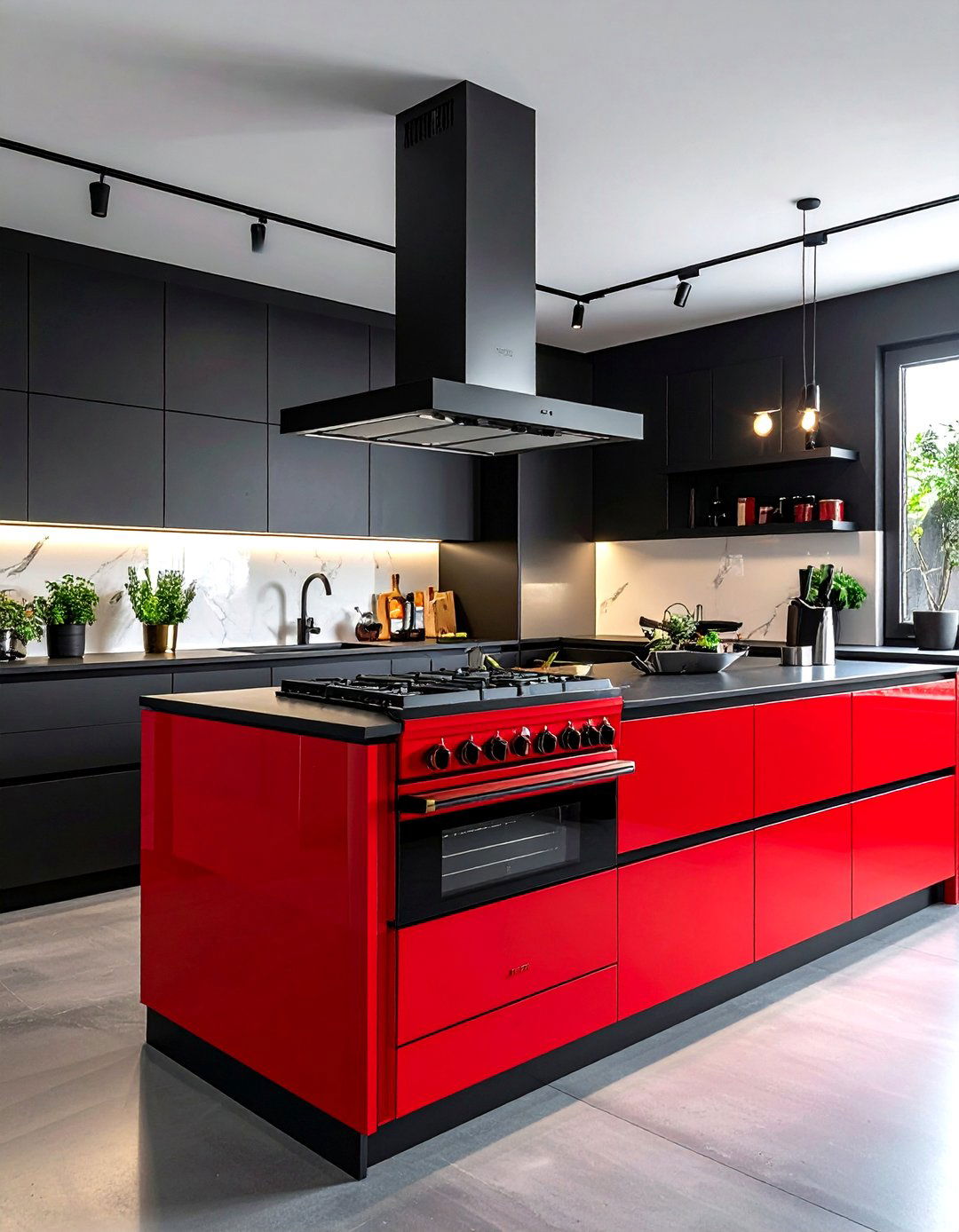 Bold red dual fuel range - 30 dual fuel range kitchen ideas