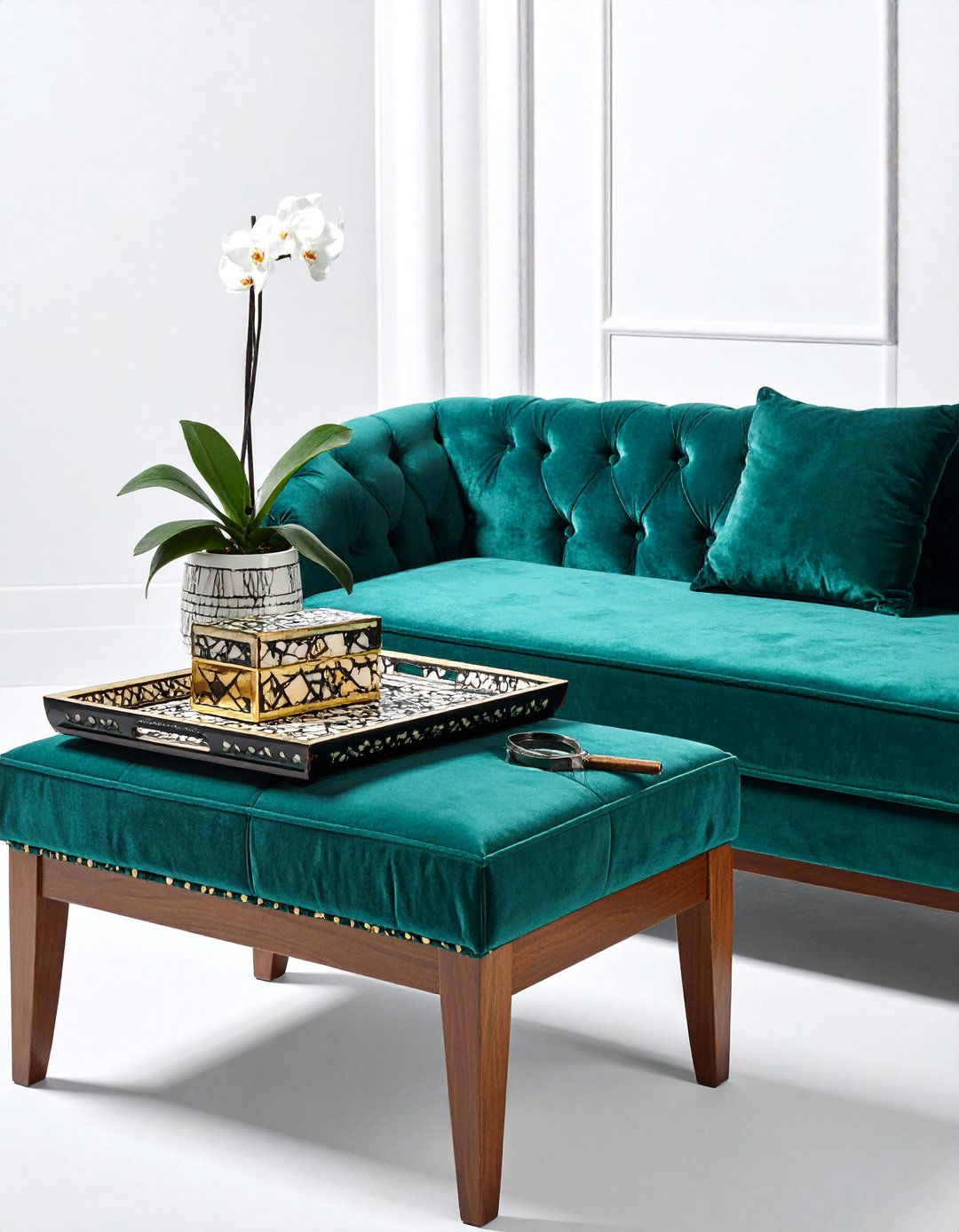 Bone Inlay Tray - 30 ottoman tray ideas