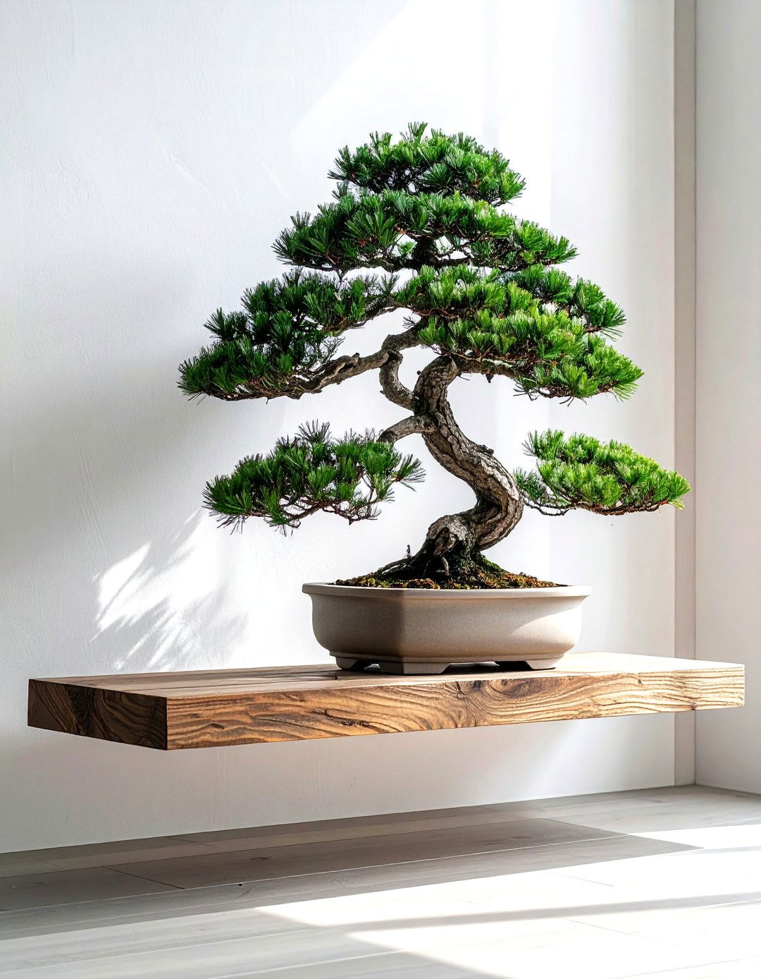 Bonsai Tree Display - 30 Japanese minimalist decor ideas