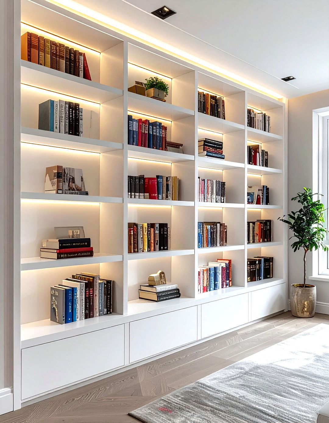 Bookcase Accent Lighting - 30 living room accent lighting ideas