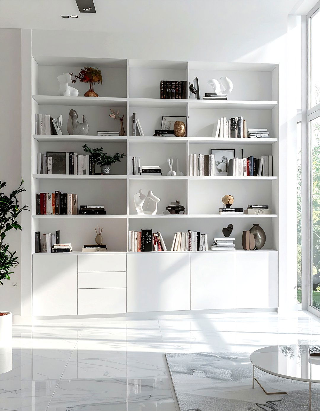 Bookcase Storage System - 30 living room organization hacks