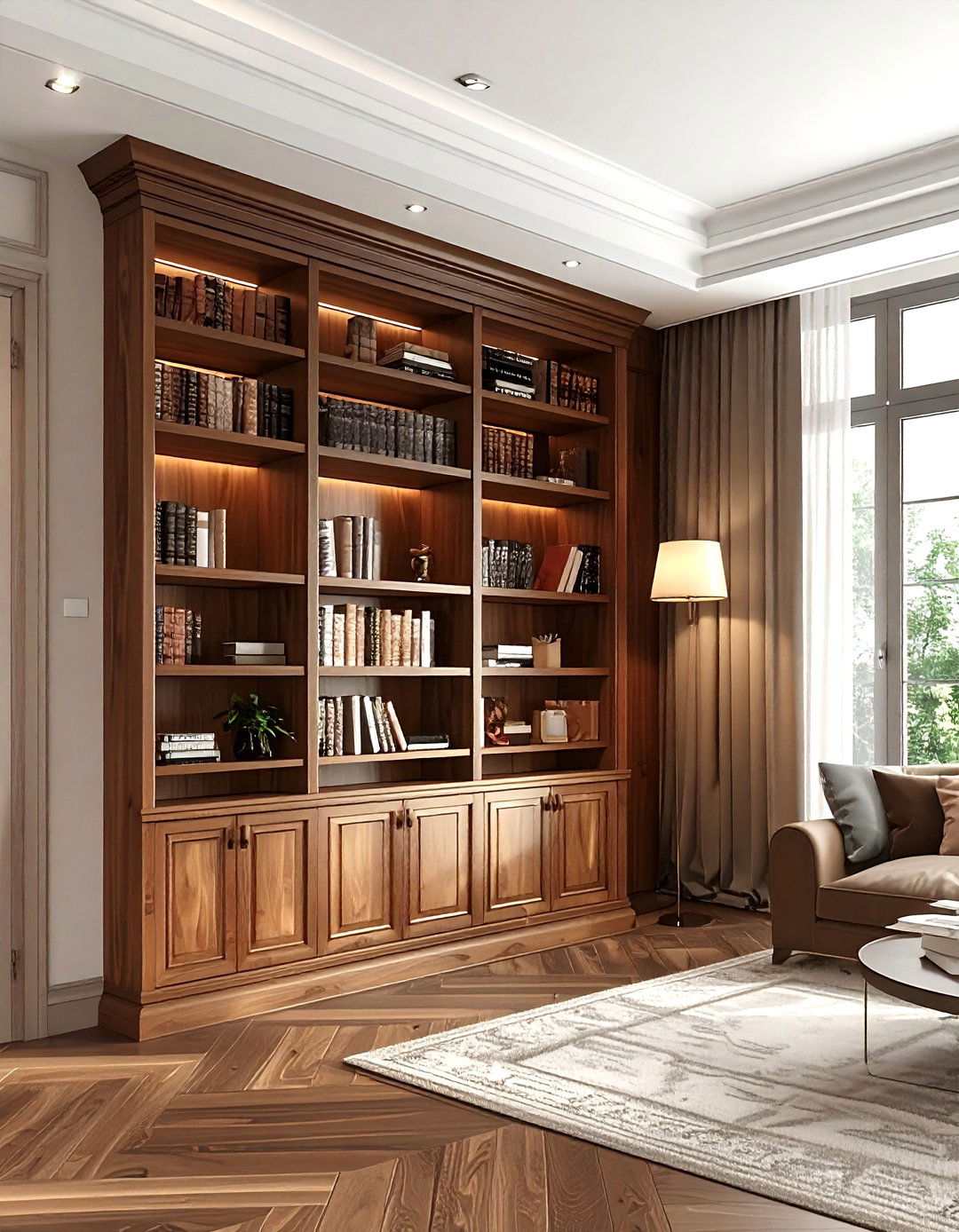 Bookcase pocket door - 30 living room pocket doors