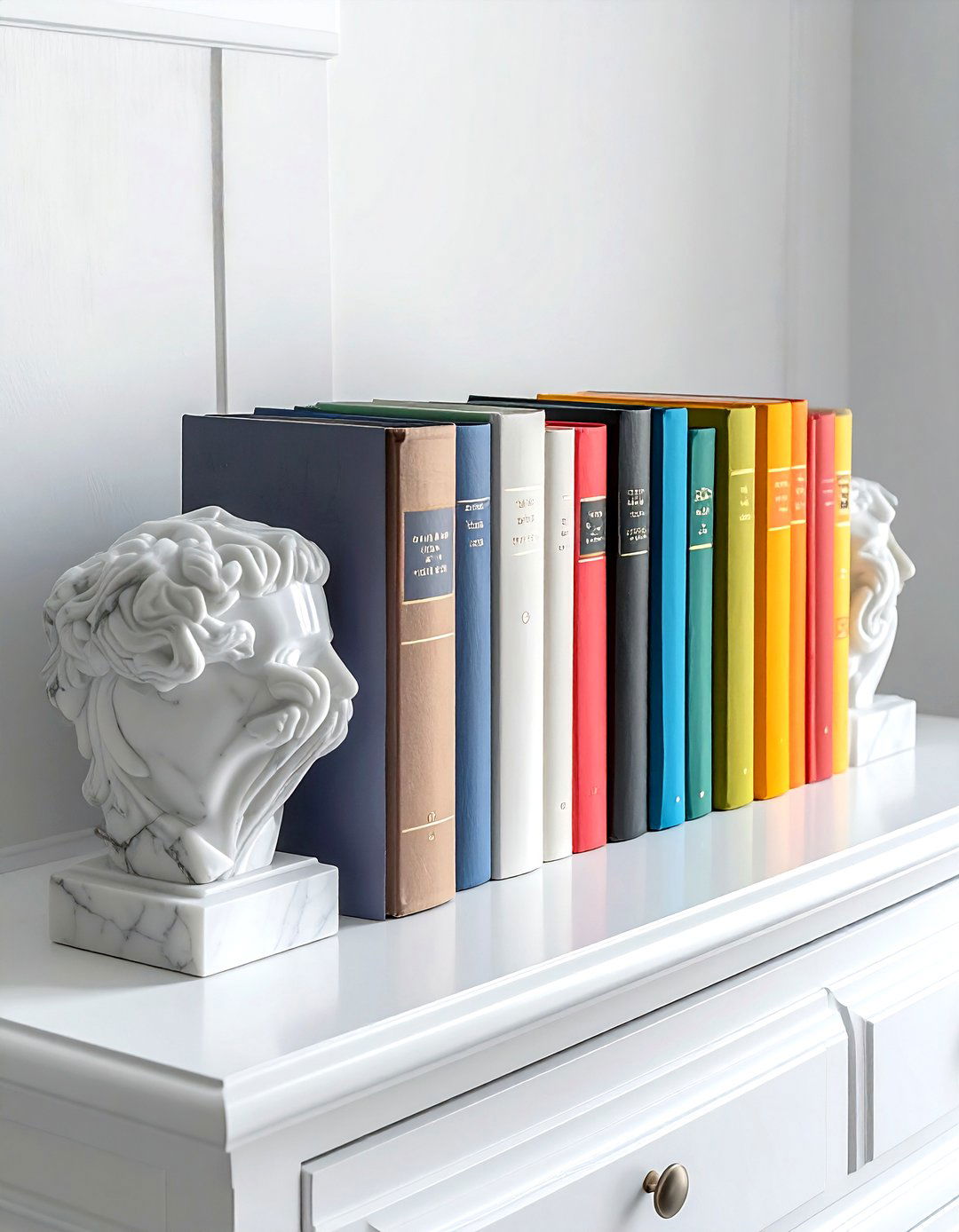 Books With Decorative Bookends - 30 dresser decor ideas