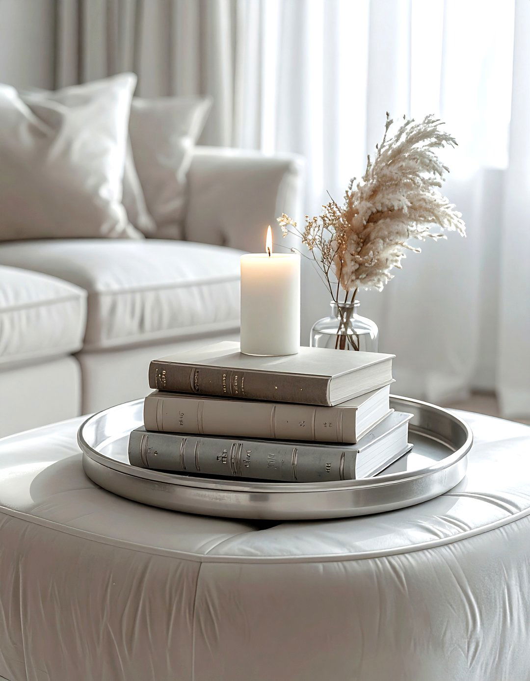 Books in decorative tray - 30 book styling ideas