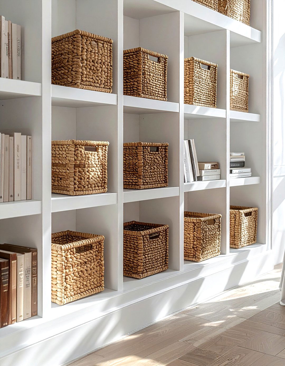 Bookshelf Decorative Accents - 30 rattan basket ideas