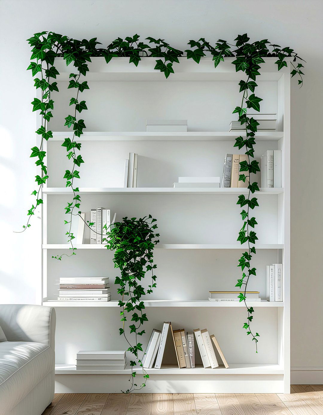 Bookshelf Ivy Plant - 30 everyday flower ideas