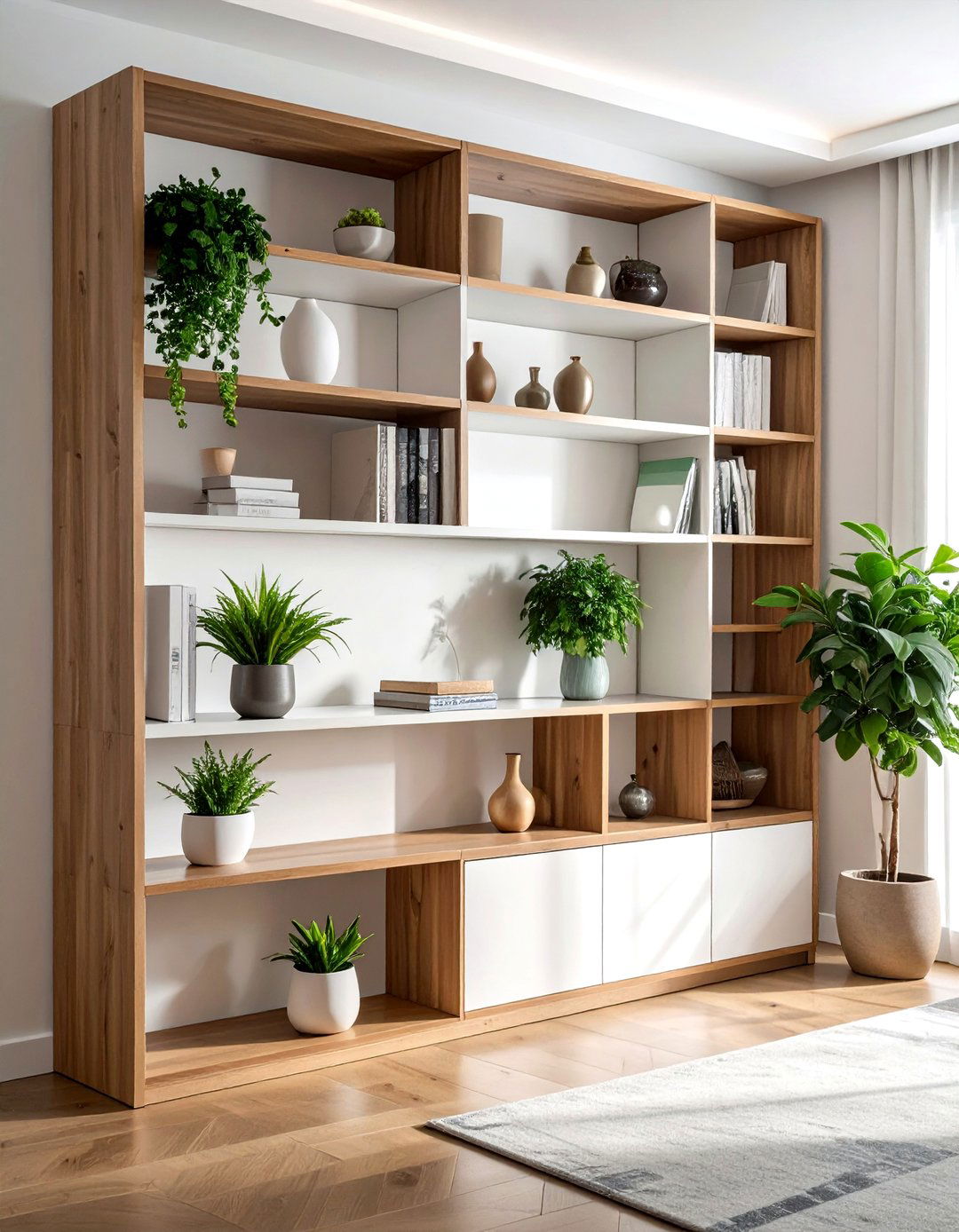 Bookshelf Room Divider - 30 no damage decor ideas