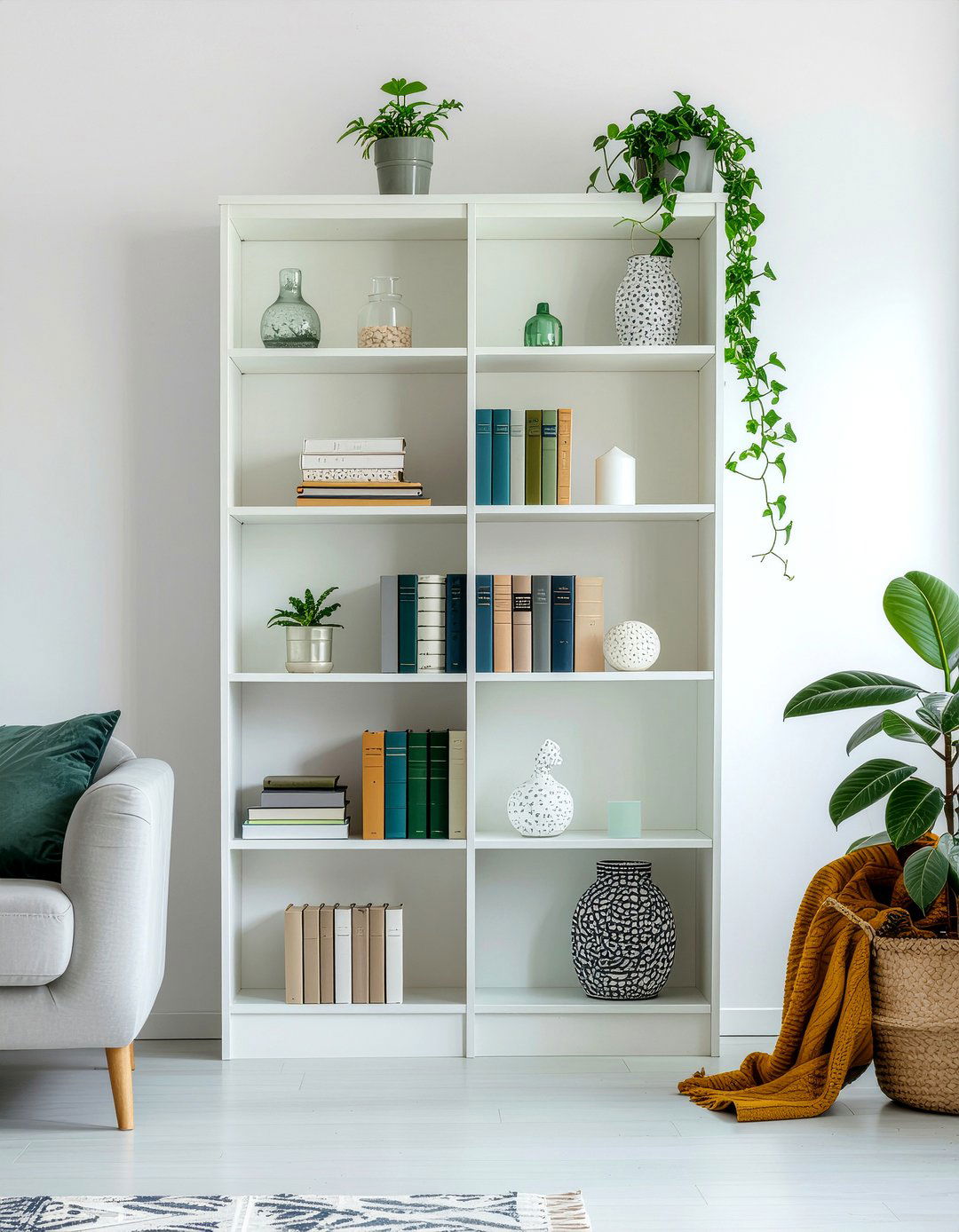 Bookshelf Styling - 30 budget living room ideas