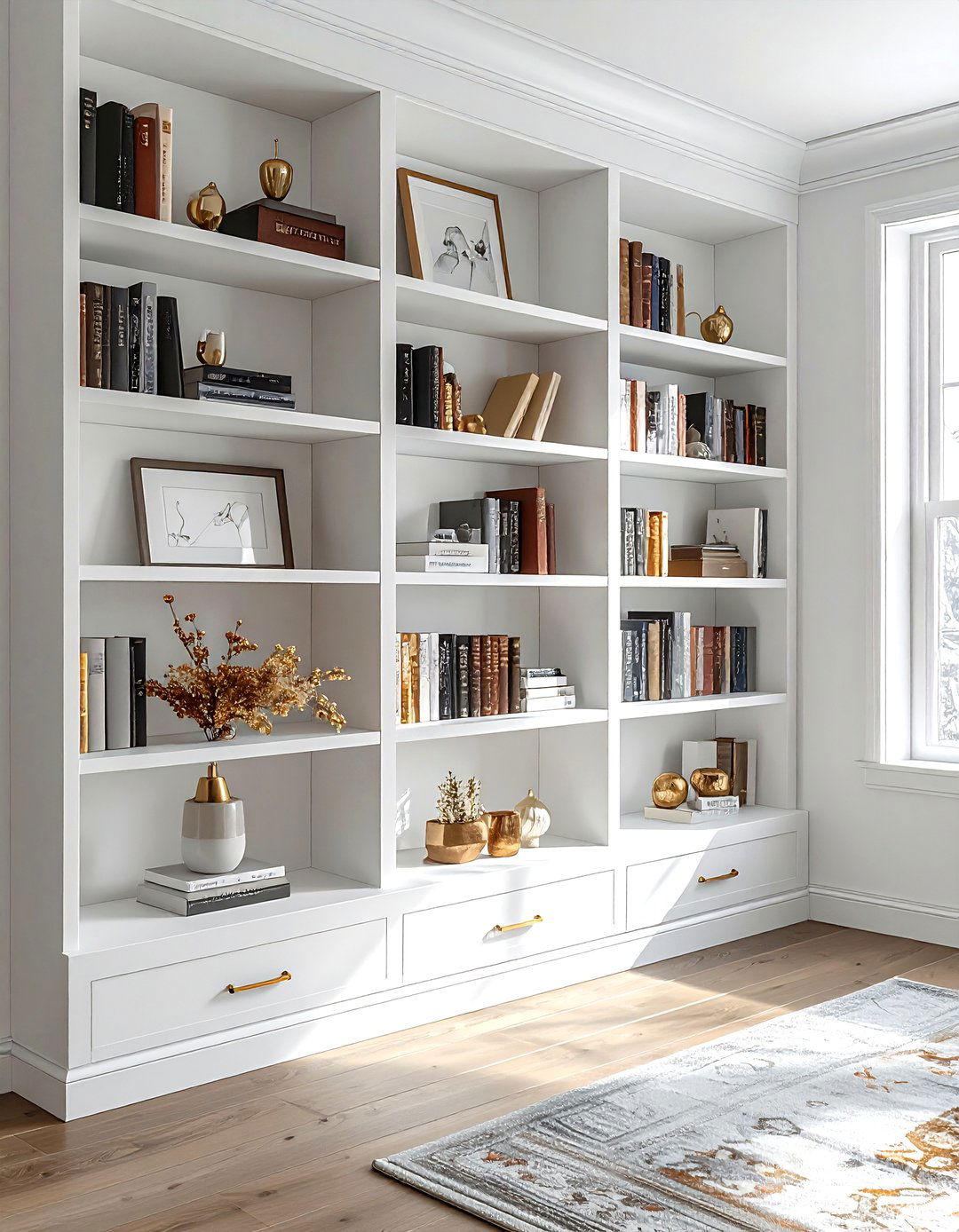 Bookshelf Styling - 30 newlywed decor ideas