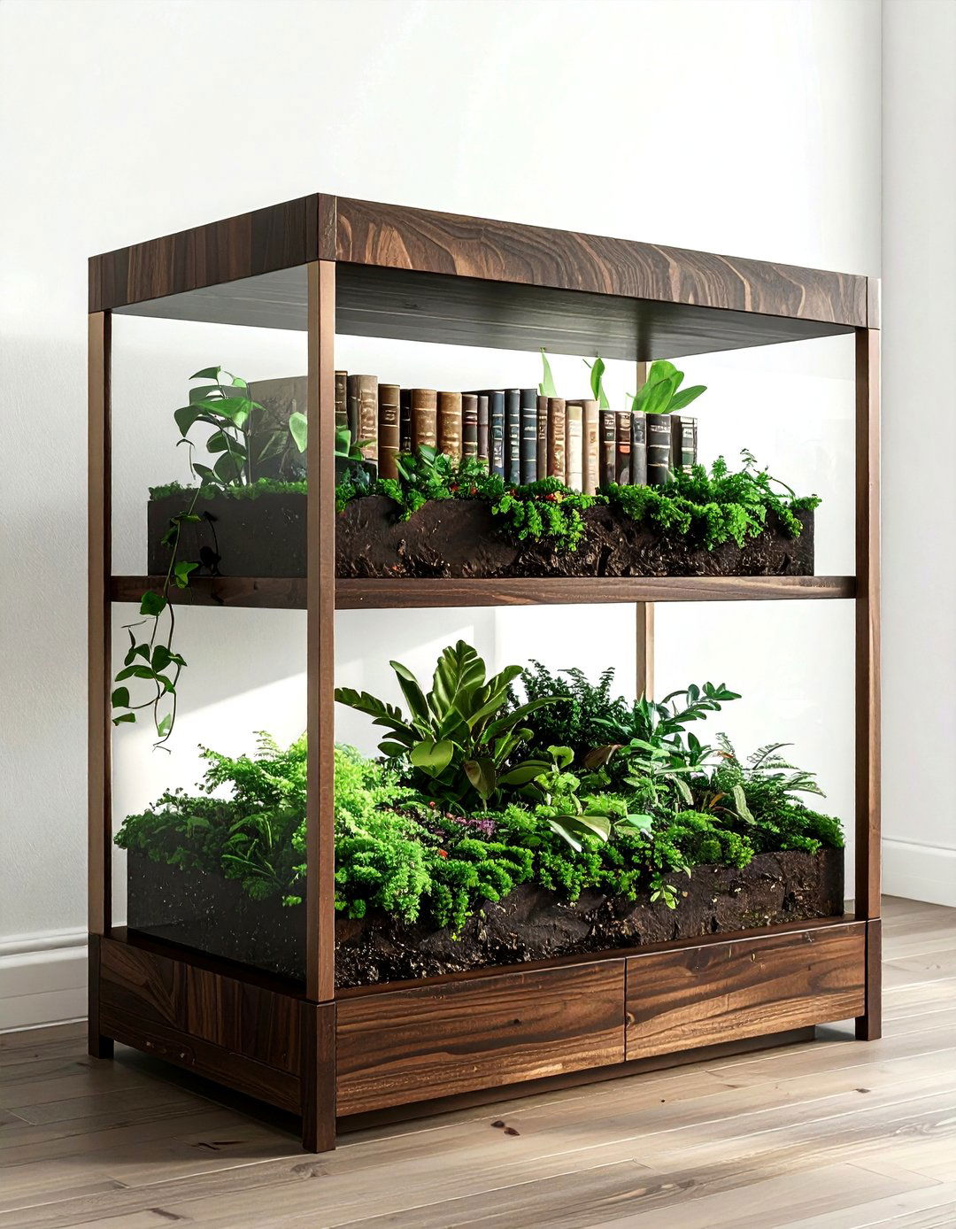 Bookshelf Terrarium - 30 living room terrariums