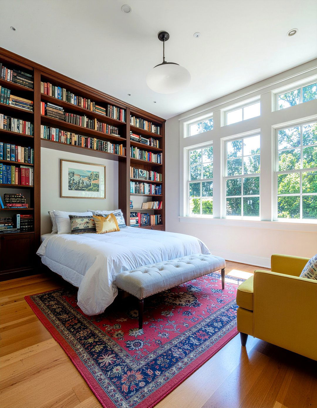 Bookshelf Wealth Bedroom - 30 creative bedroom ideas