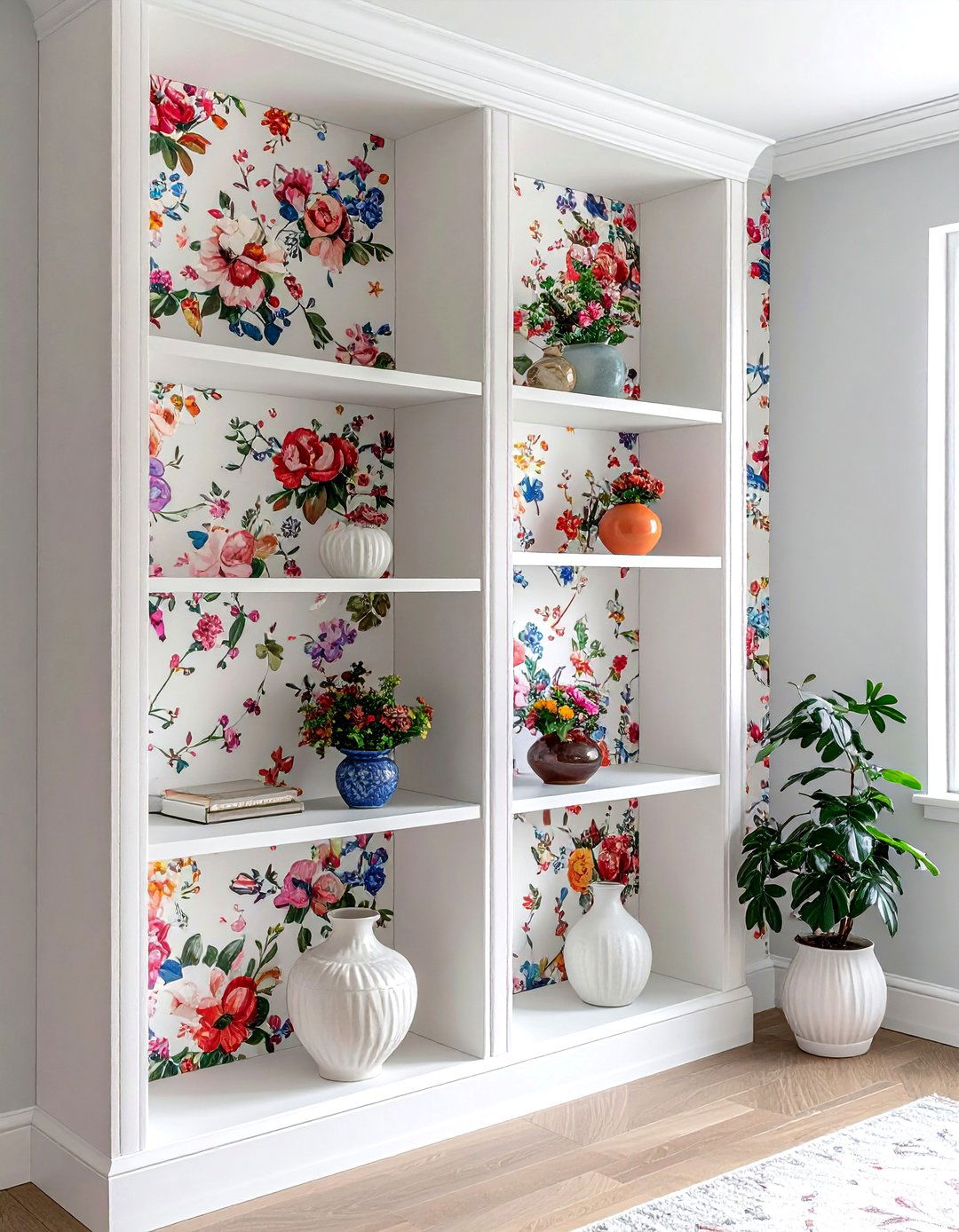 Bookshelf backing wallpaper - 30 removable wallpaper ideas