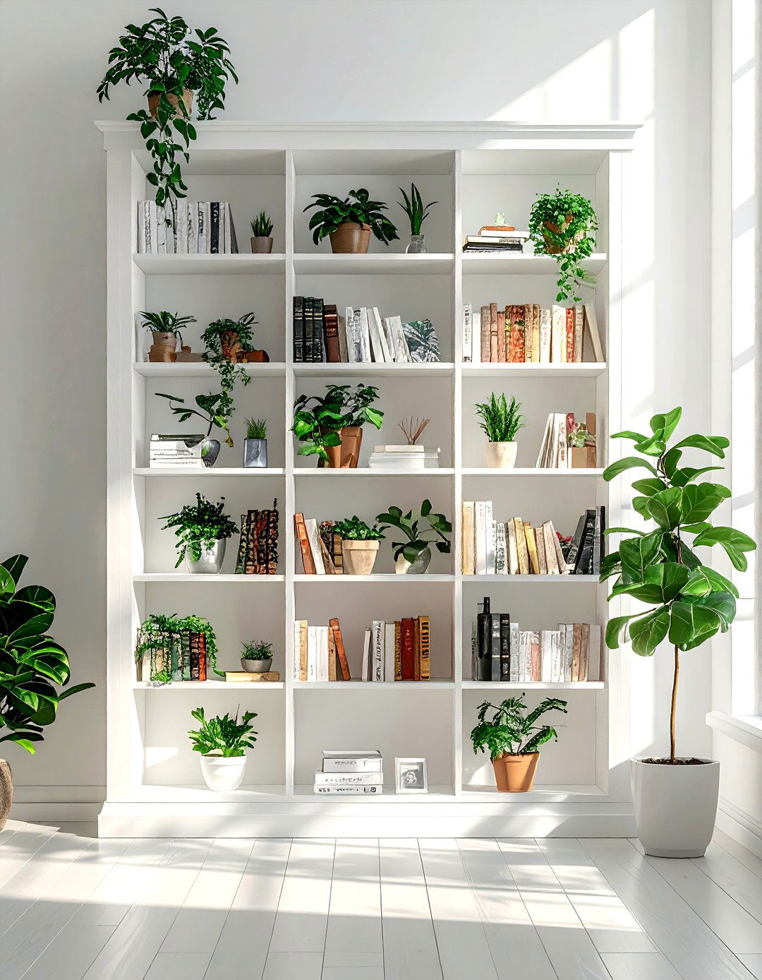Bookshelf for plants - 30 plant shelf ideas