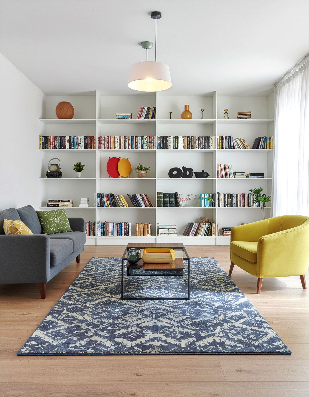 Bookshelf wall living room - 30 relaxation living room ideas