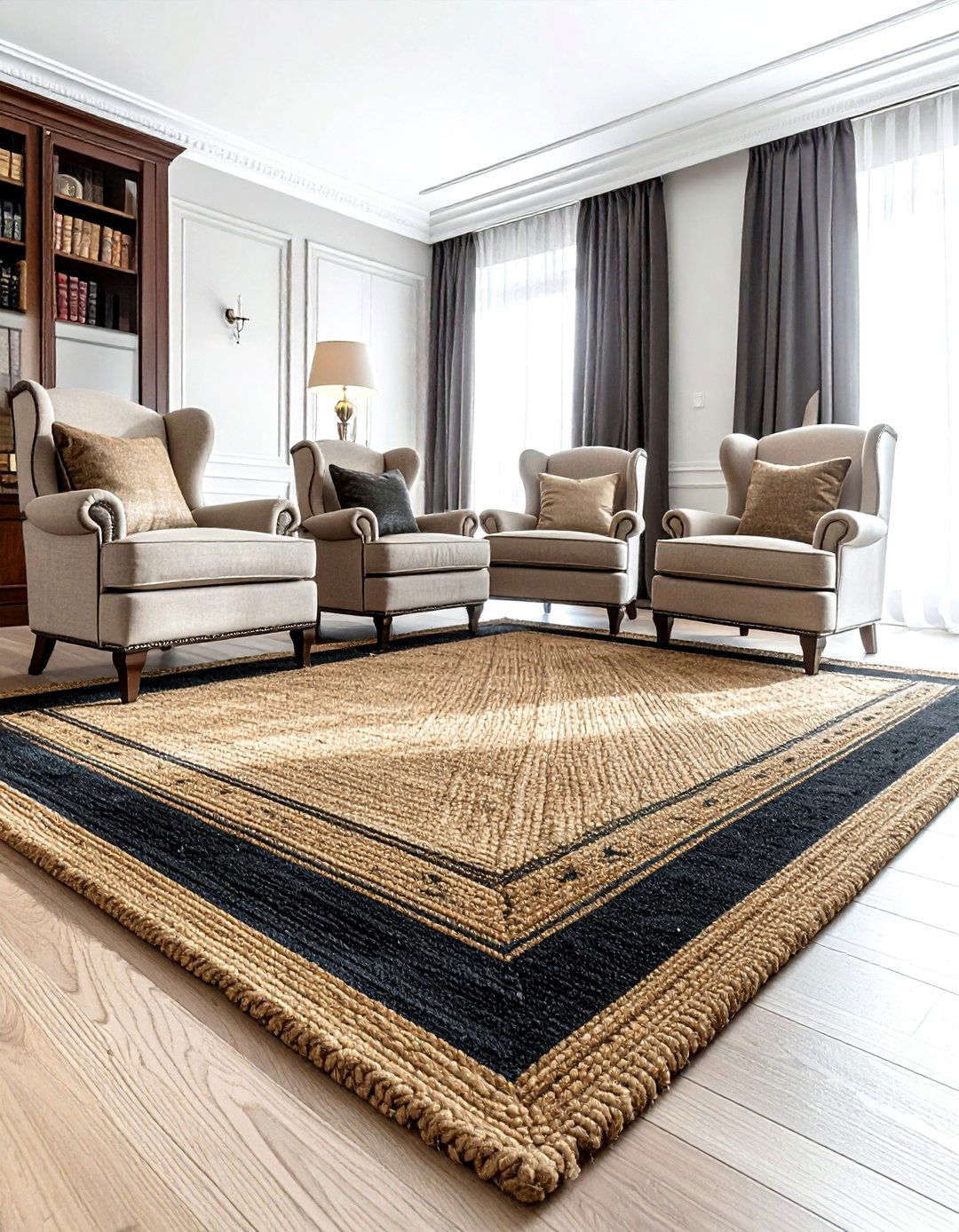 Bordered Jute Rug - 30 living room jute rugs