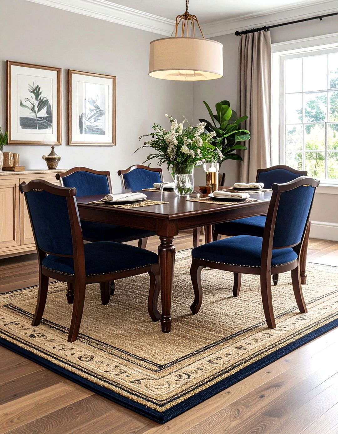 Bordered Seagrass Rug - 30 dining room area rug ideas