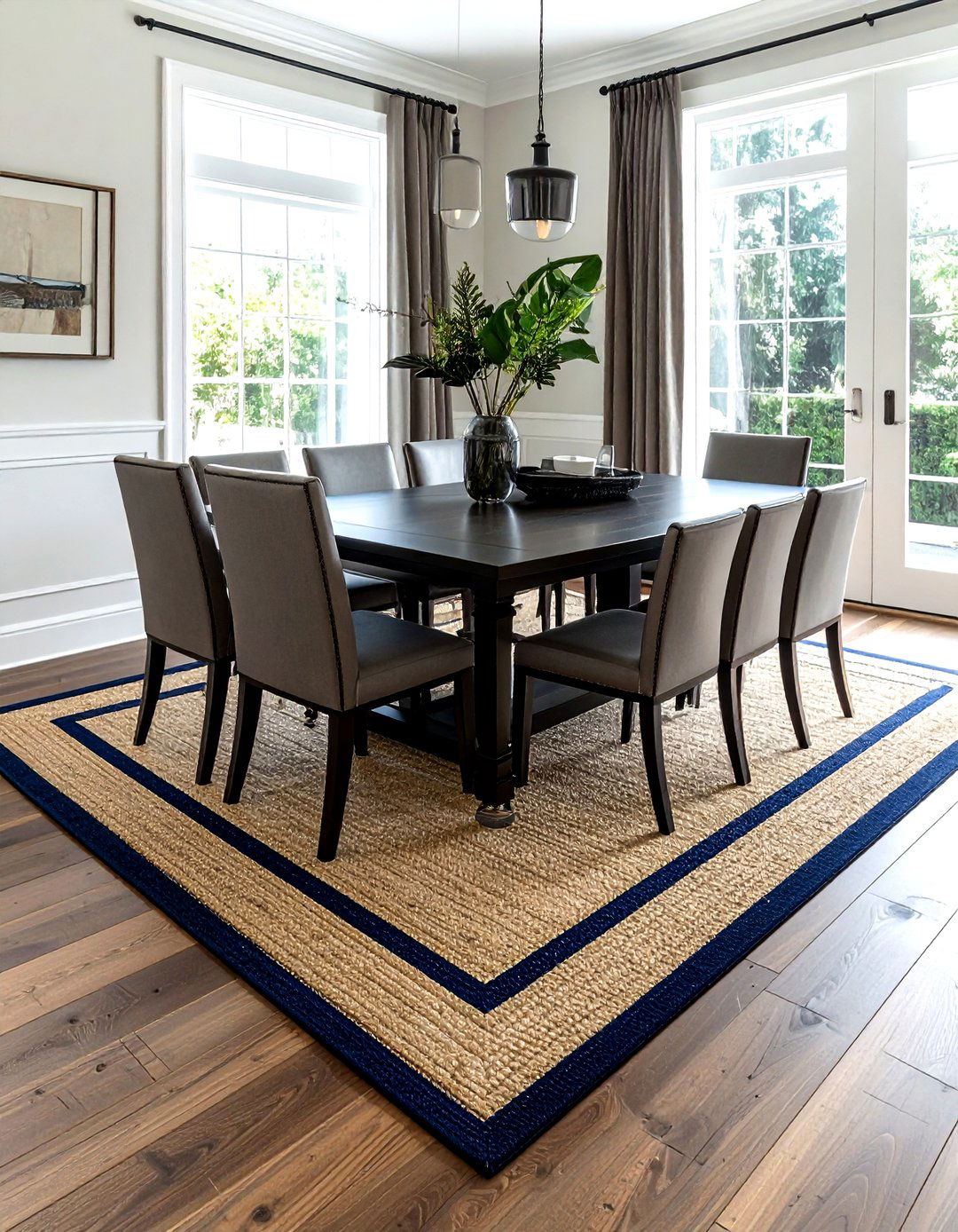 Bordered Sisal Look Rug - 30 indoor outdoor rug dining room ideas