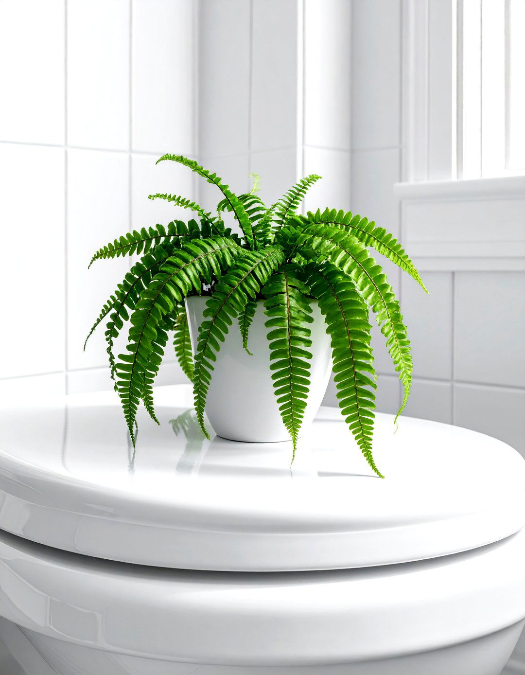 Boston Fern Toilet Tank - 30 bathroom fern ideas