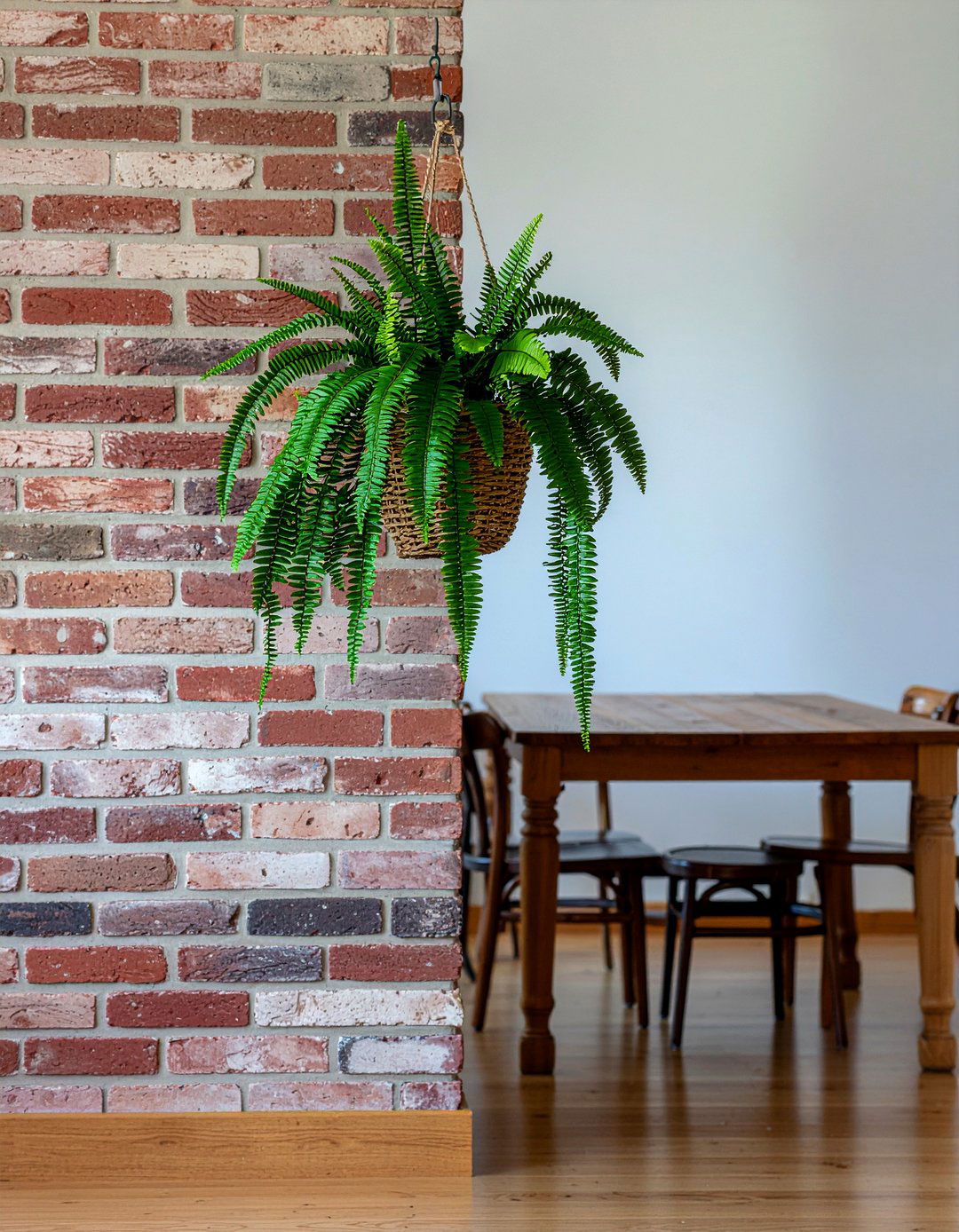 Boston fern hanging basket dining room - 30 dining room potted plant ideas