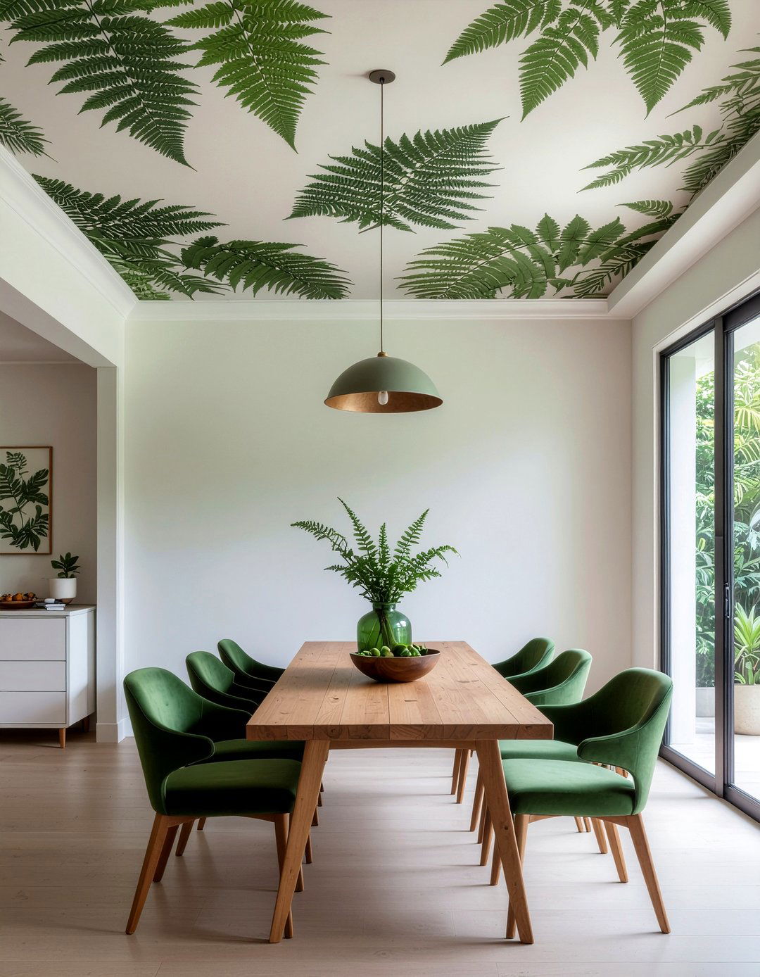 Botanical Ceiling Wallpaper Dining Room - 30 dining room wallpapered ceiling ideas