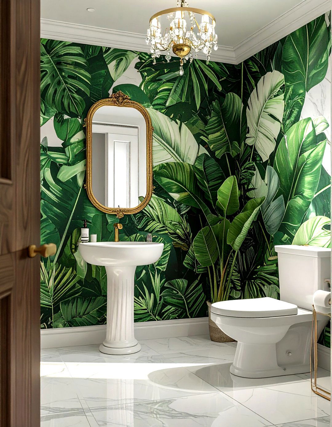 Botanical Wallpaper - 30 viral bathroom ideas