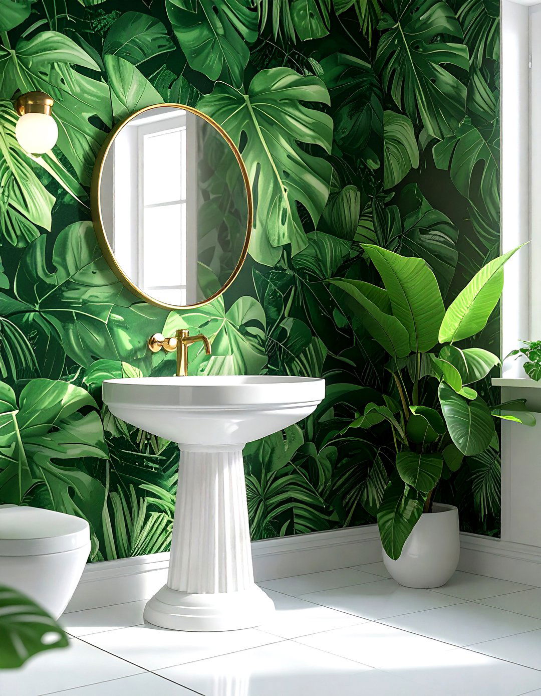 Botanical Wallpaper Bathroom - 30 must-see bathroom ideas