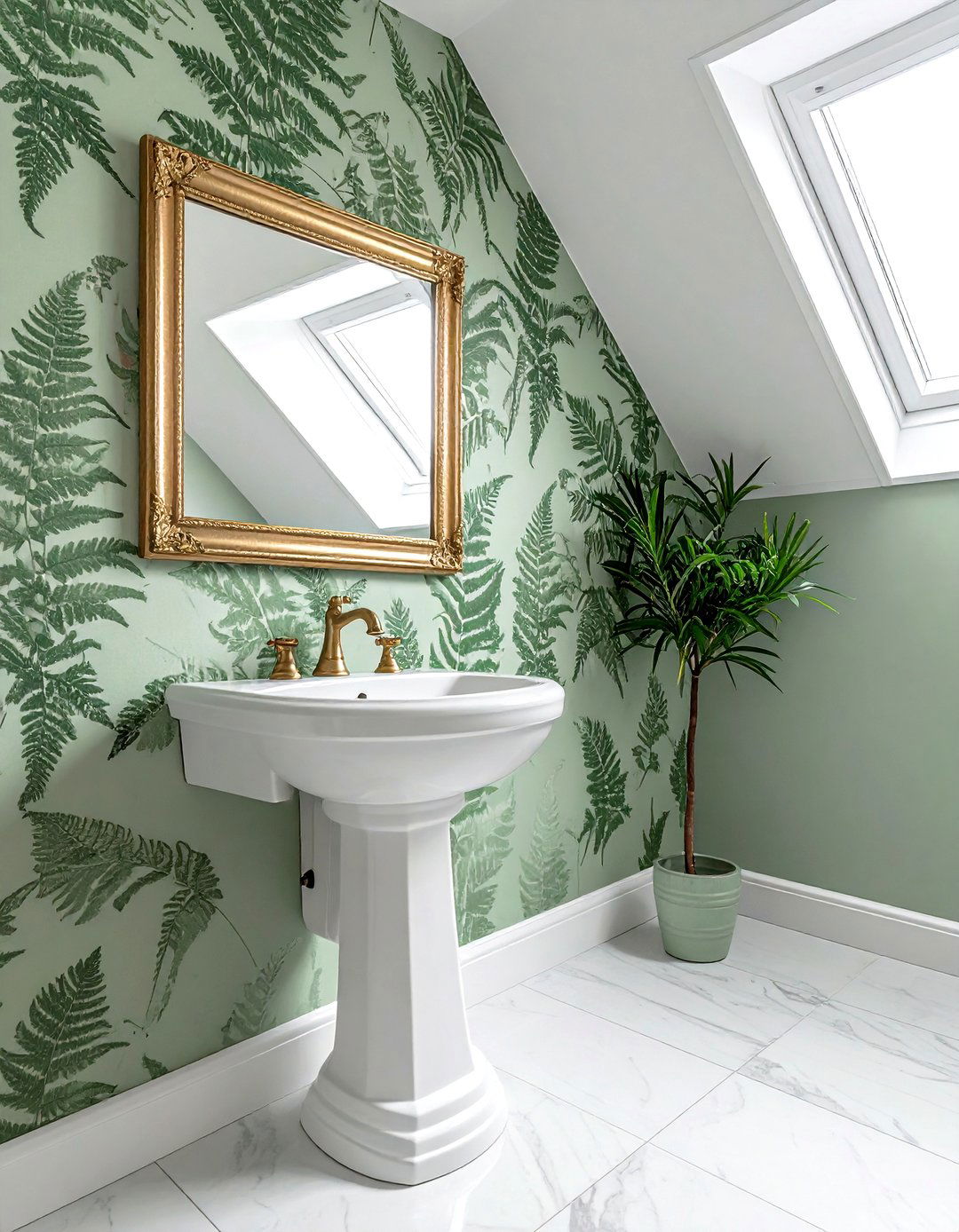 Botanical Wallpaper Bathroom - 30 natural bathroom ideas