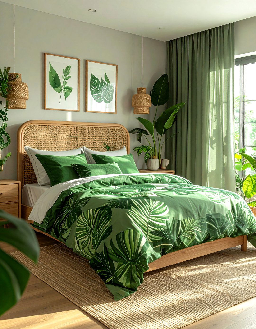 Botanical bedding set - 30 jungle decor ideas