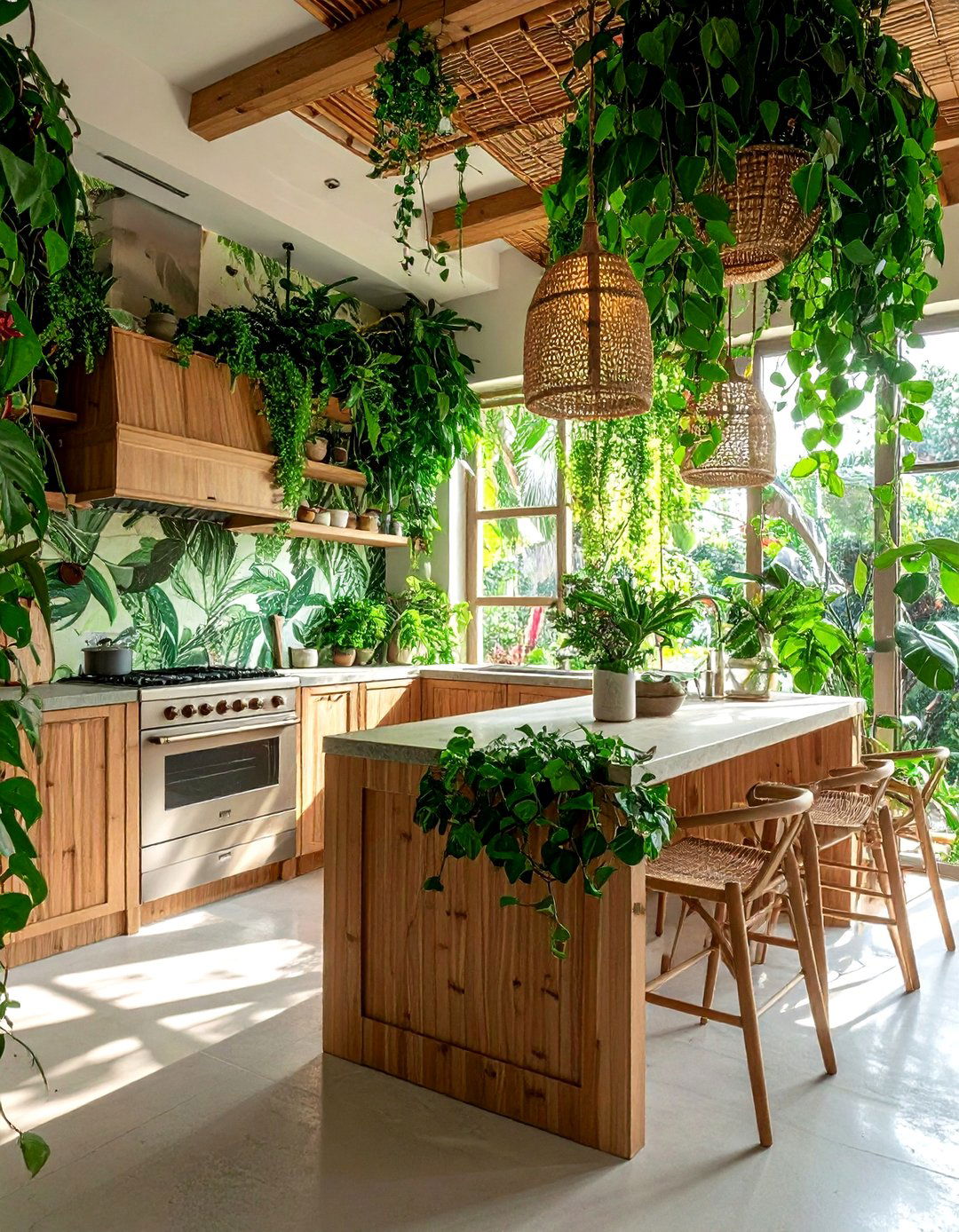 Botanical boho kitchen - 30 boho kitchen ideas