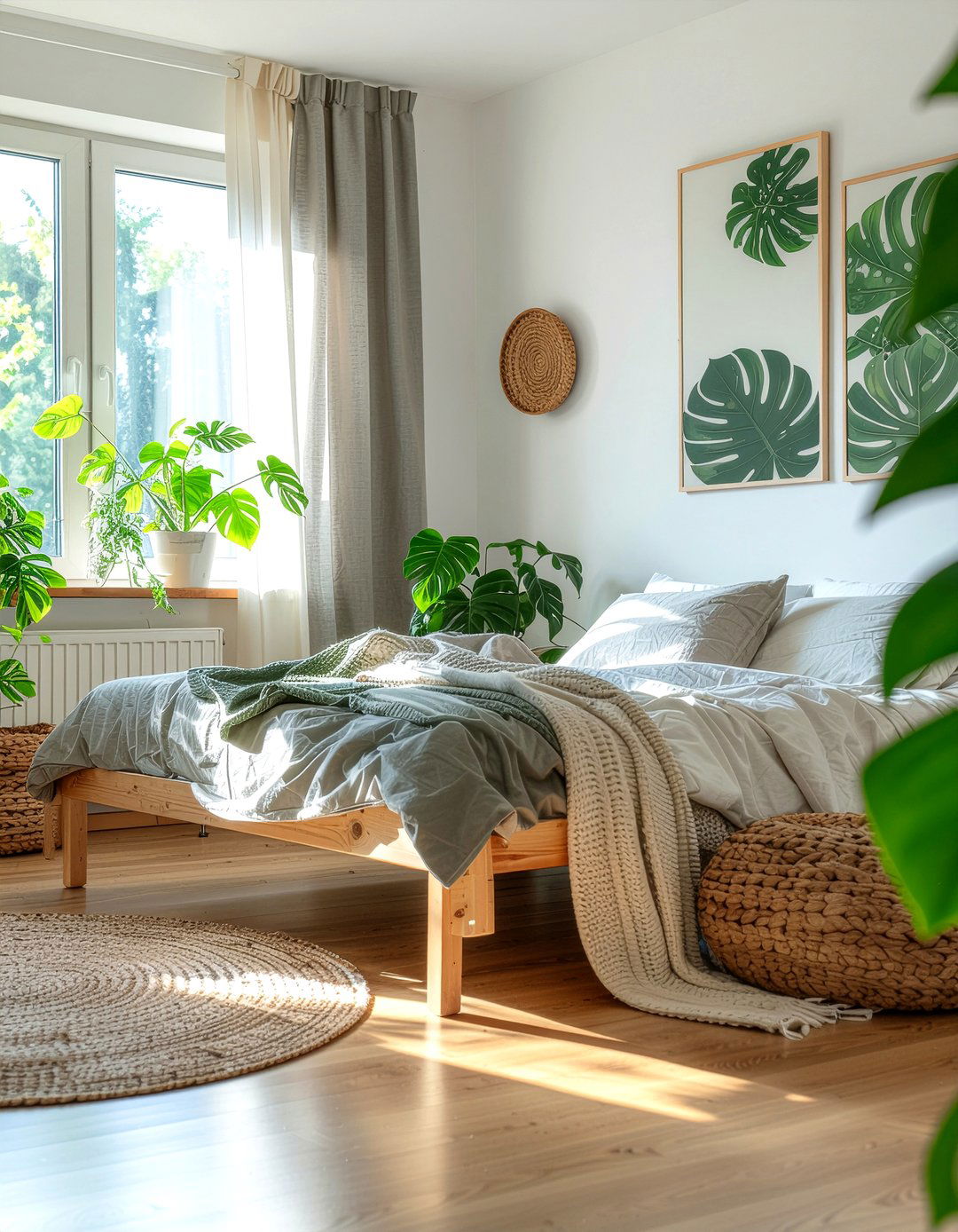 Botanical leaf decals - 30 bedroom wall stickers