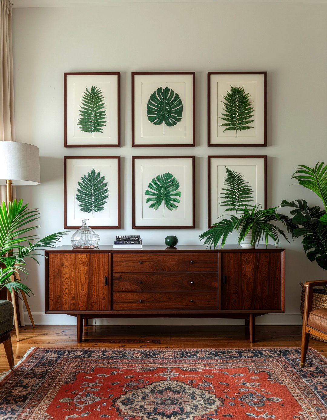 Botanical wall art - 30 British colonial living room ideas
